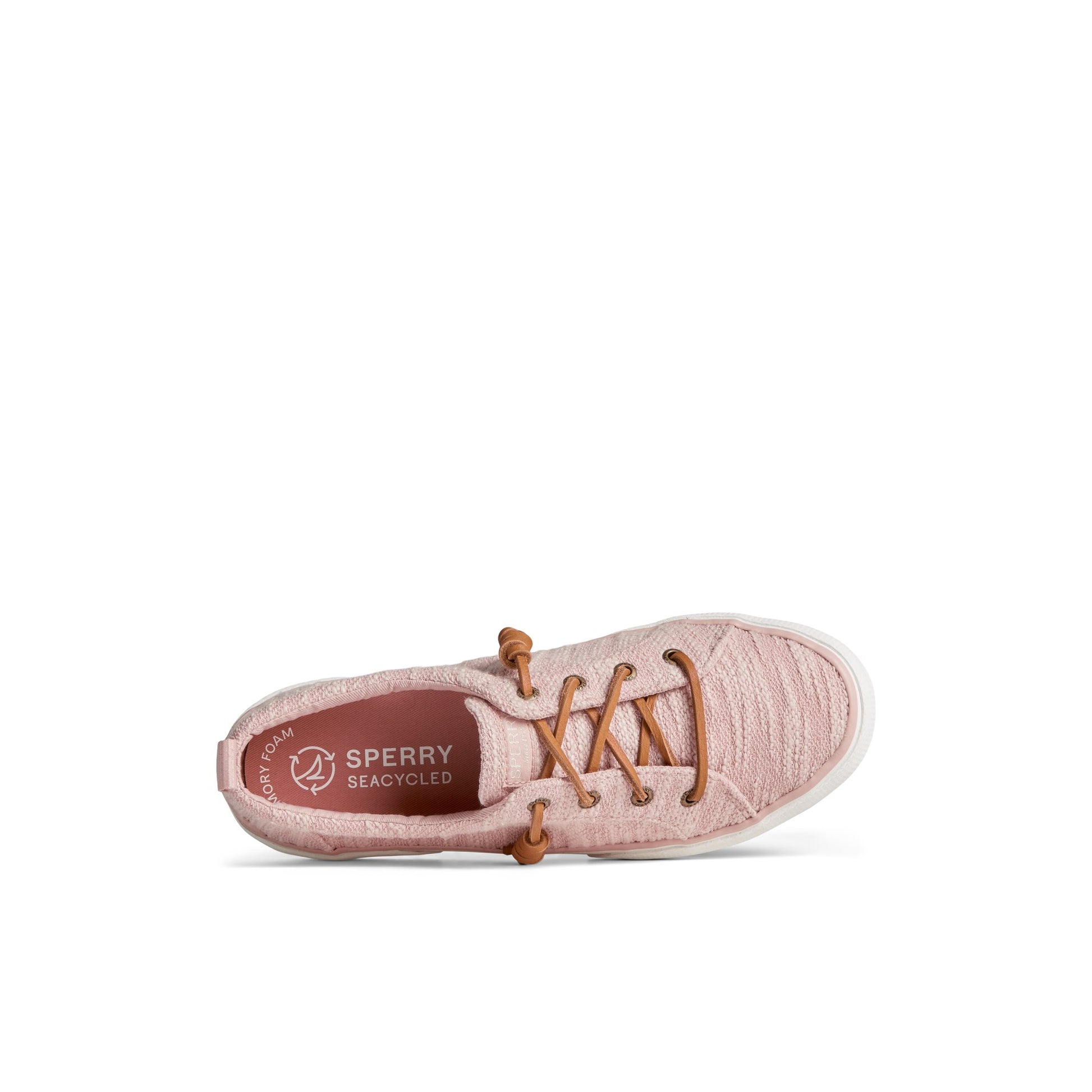 Top-down view of the Light Red Pier Wave Lace Up Sneaker