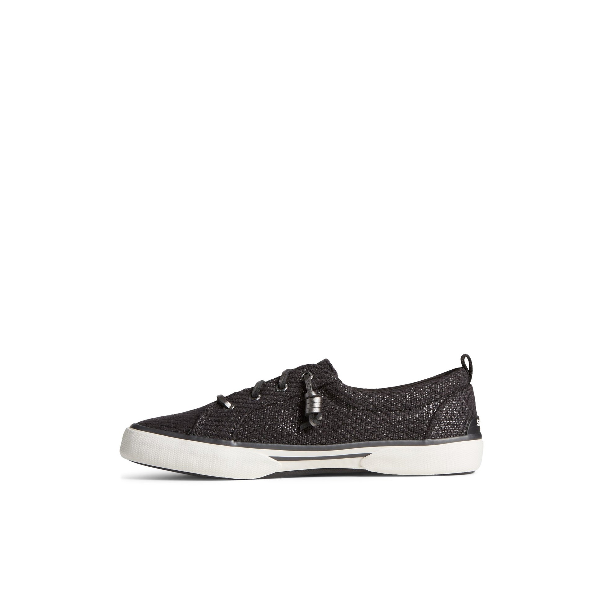 Side view of Black Pier Wave Lace to Toe Sneaker