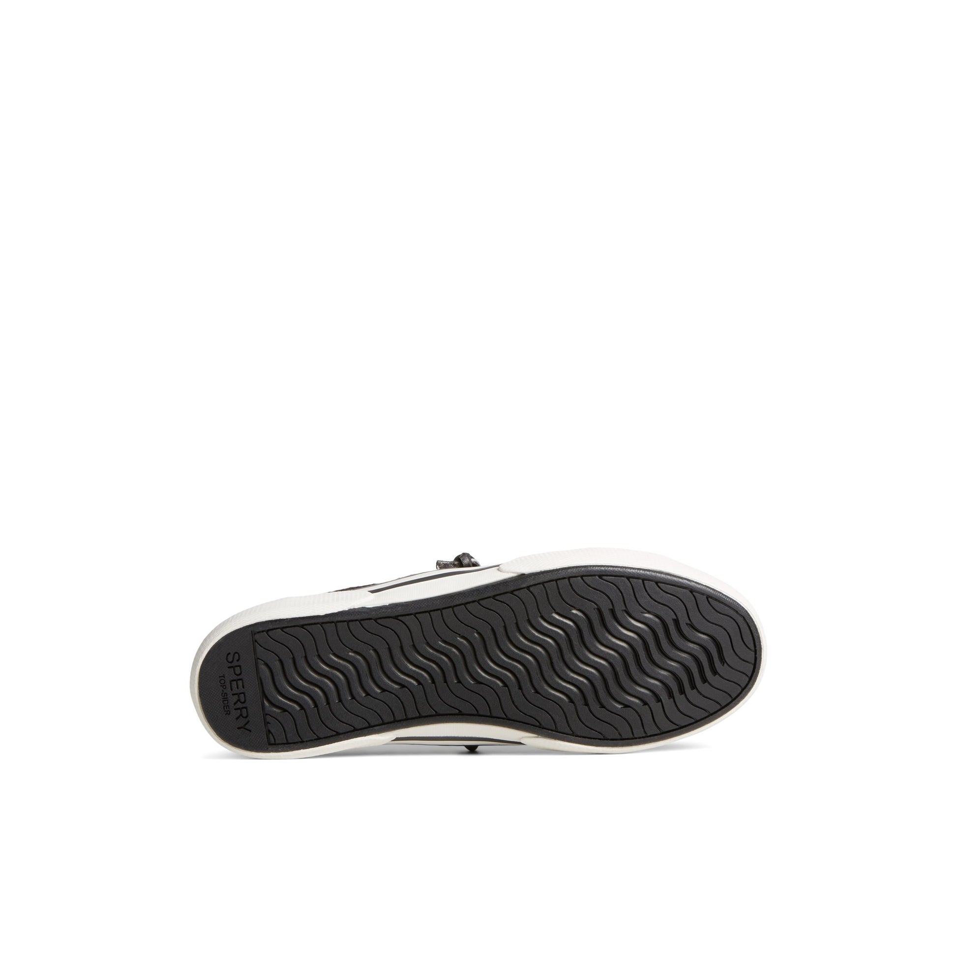 View of Black Pier Wave Lace to Toe Sneaker 's sole