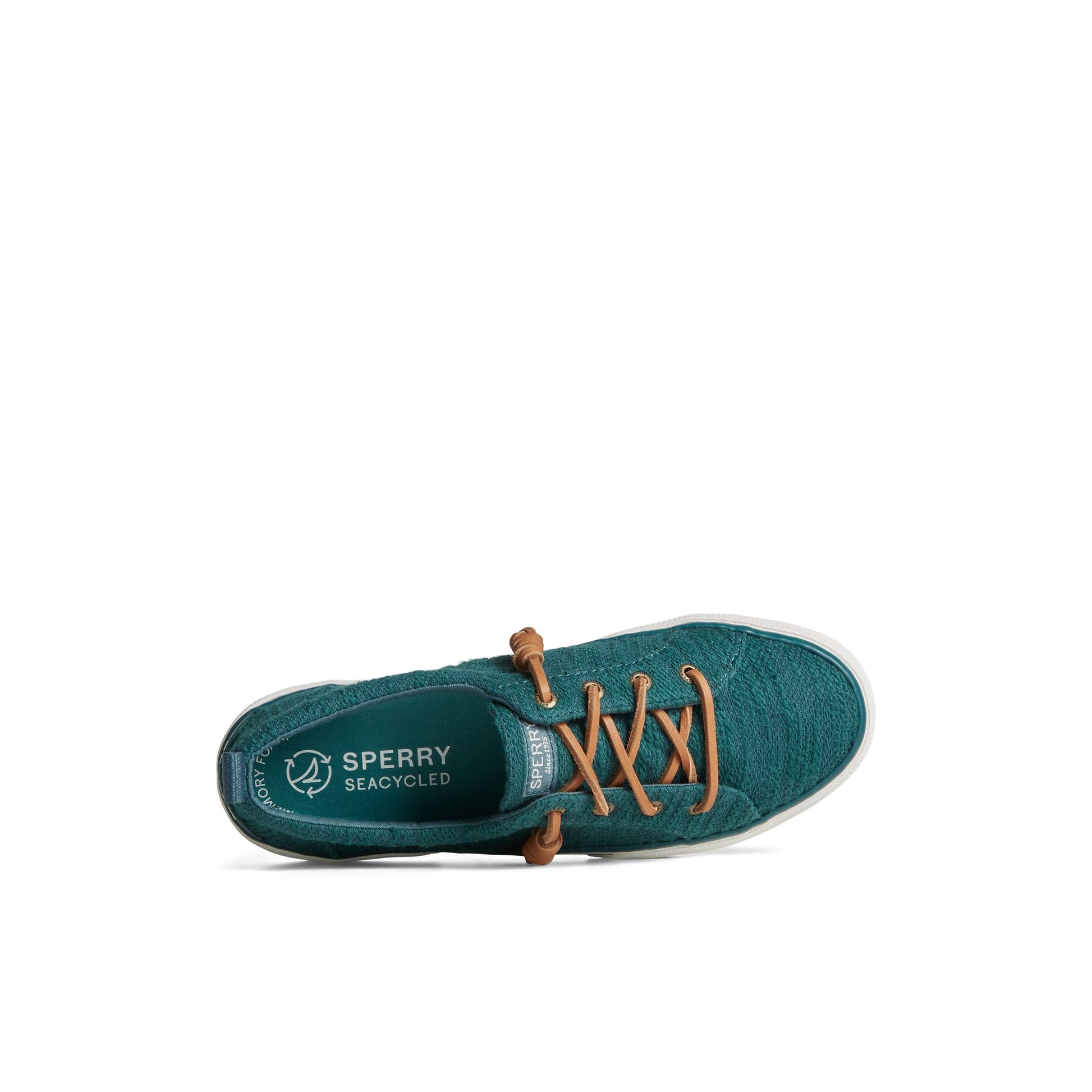 Top-down view of the Dark Green Pier Wave Lace Up Sneaker