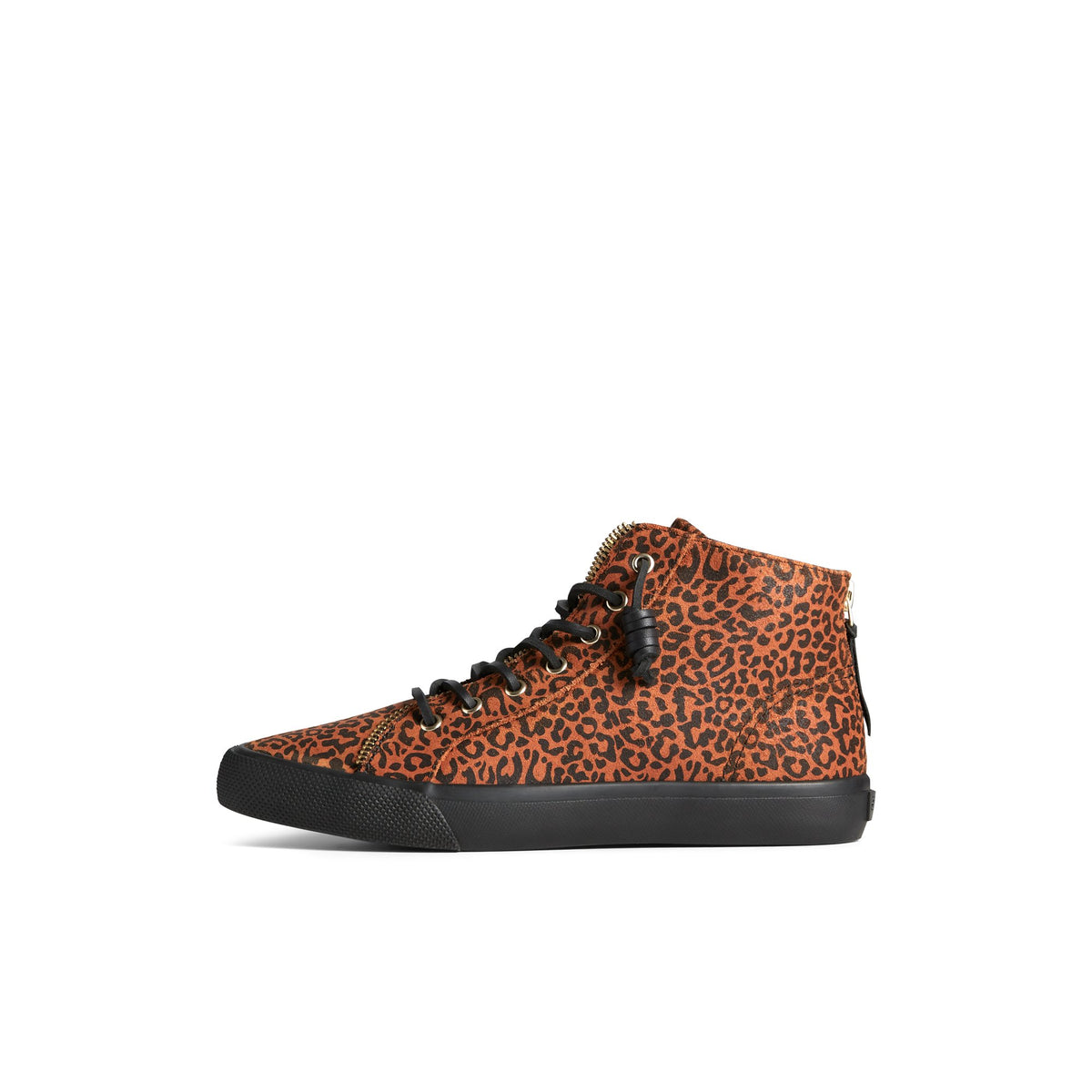 Side view of Medium Beige Sperry x Rebecca Minkoff High Top Sneaker High Top Sneakers