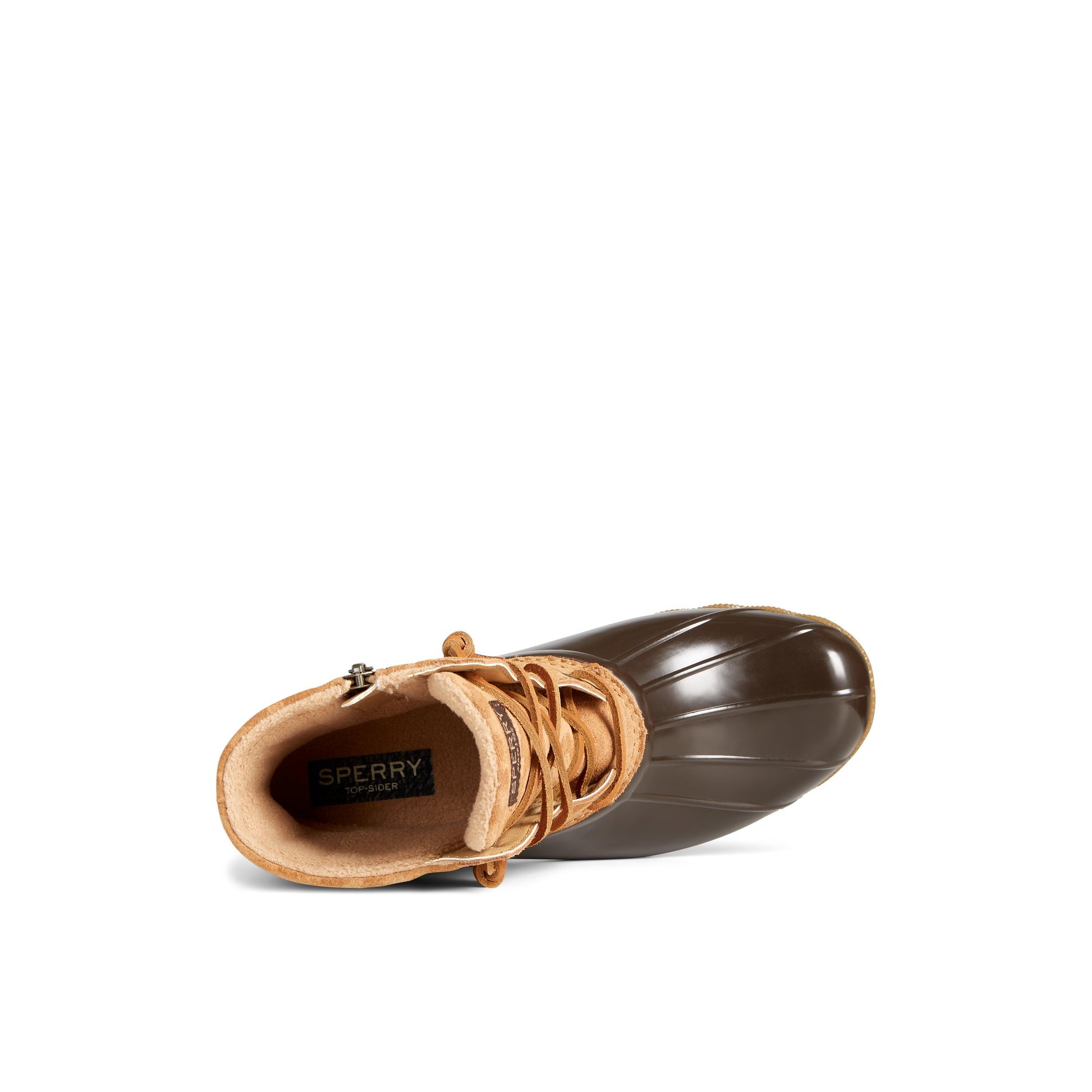 Top-down view of the Medium Beige Saltwater™ Cheetah Duck Boot Duck Boots