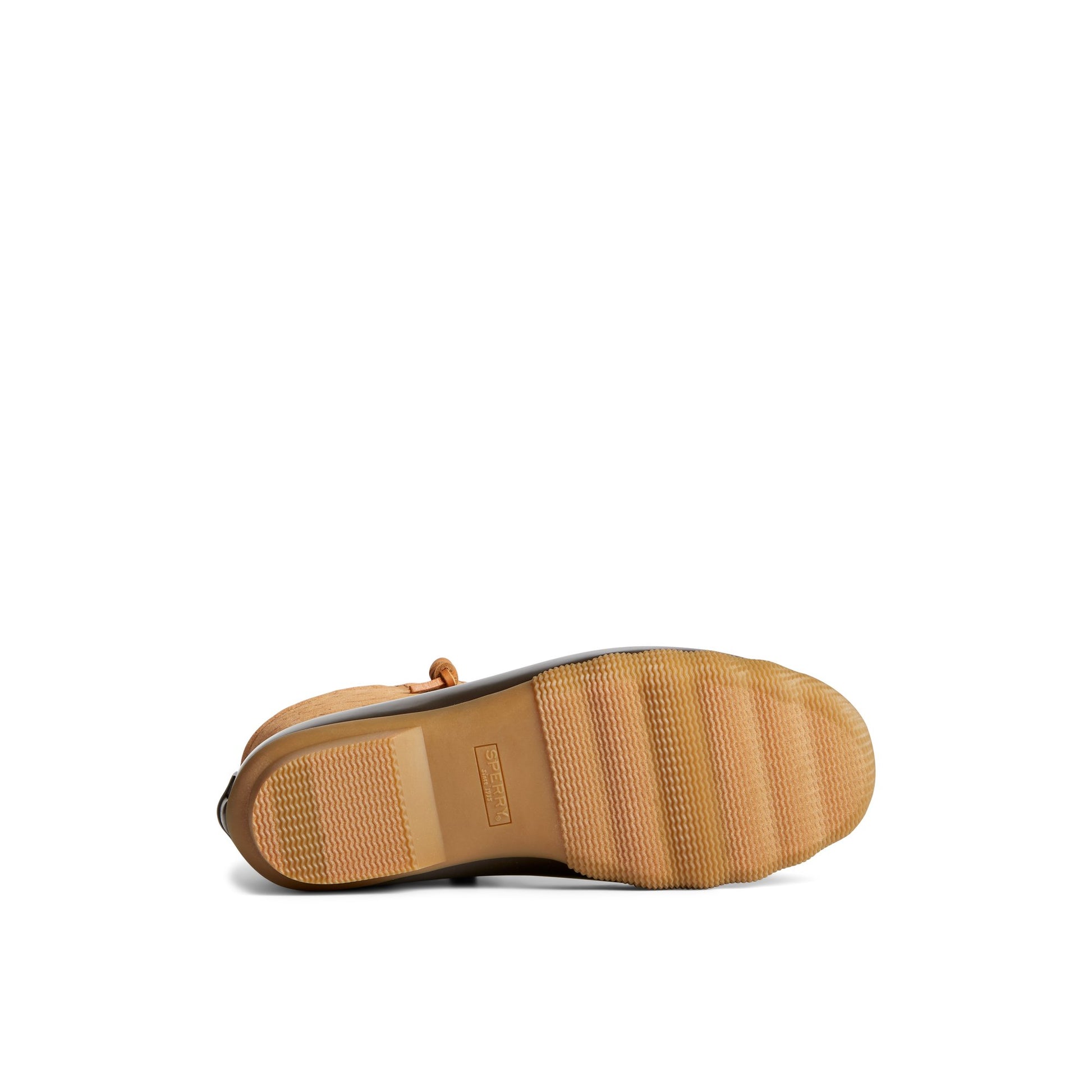 View of Medium Beige Saltwater™ Cheetah Duck Boot Duck Boots's sole
