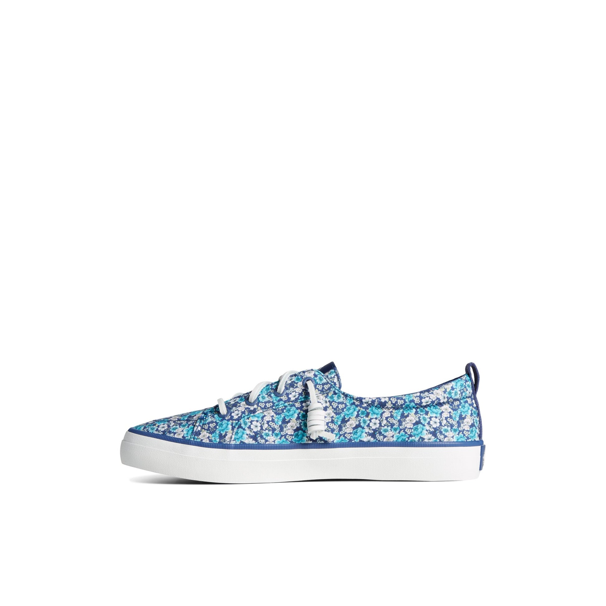 Side view of Navy Crest Vibe Floral Sneaker