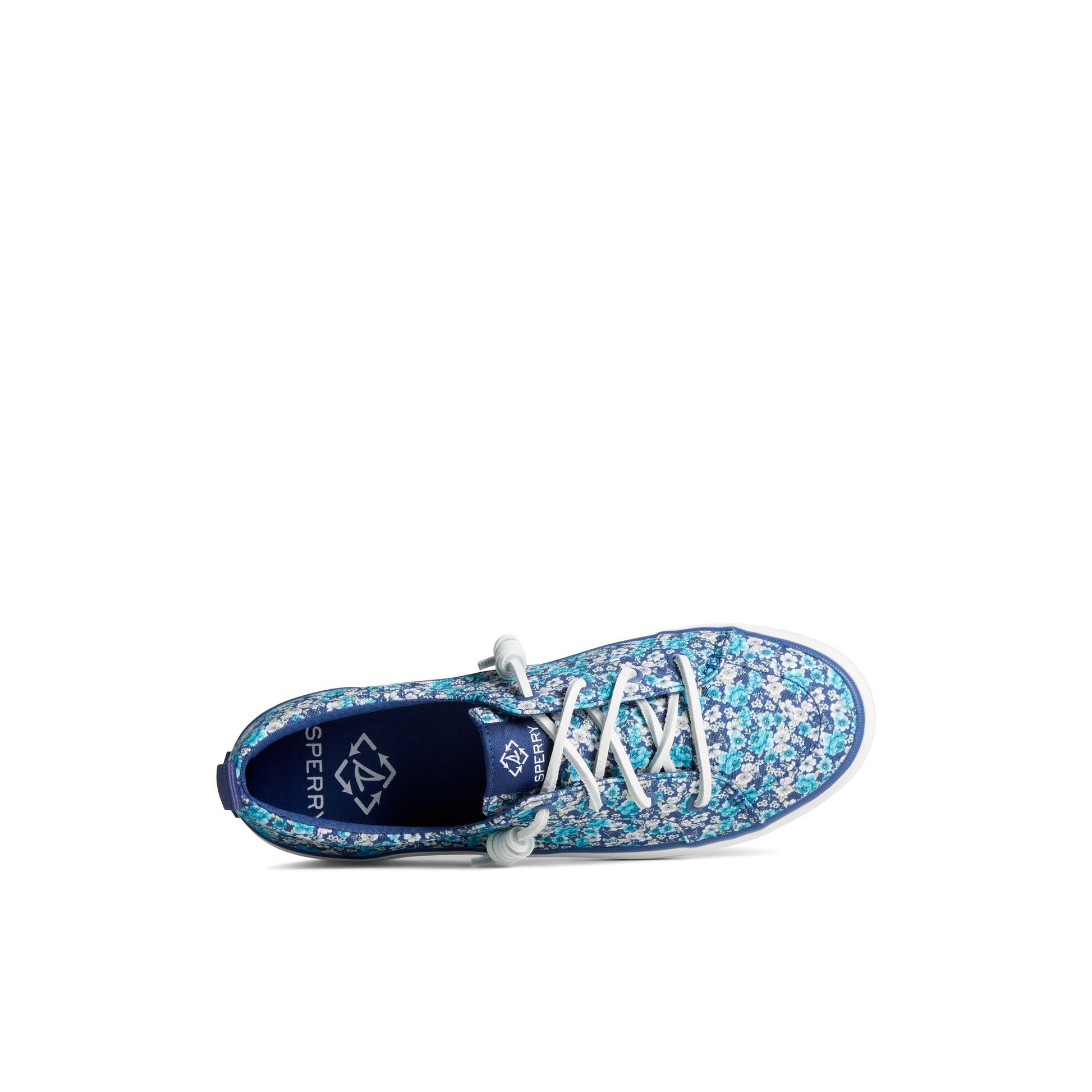 Top-down view of the Navy Crest Vibe Floral Sneaker