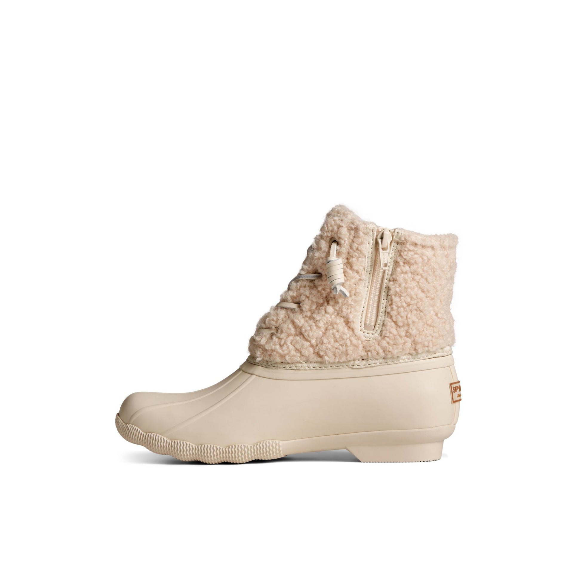 Side view of White Saltwater™ Sherpa Duck Boot Duck Boots