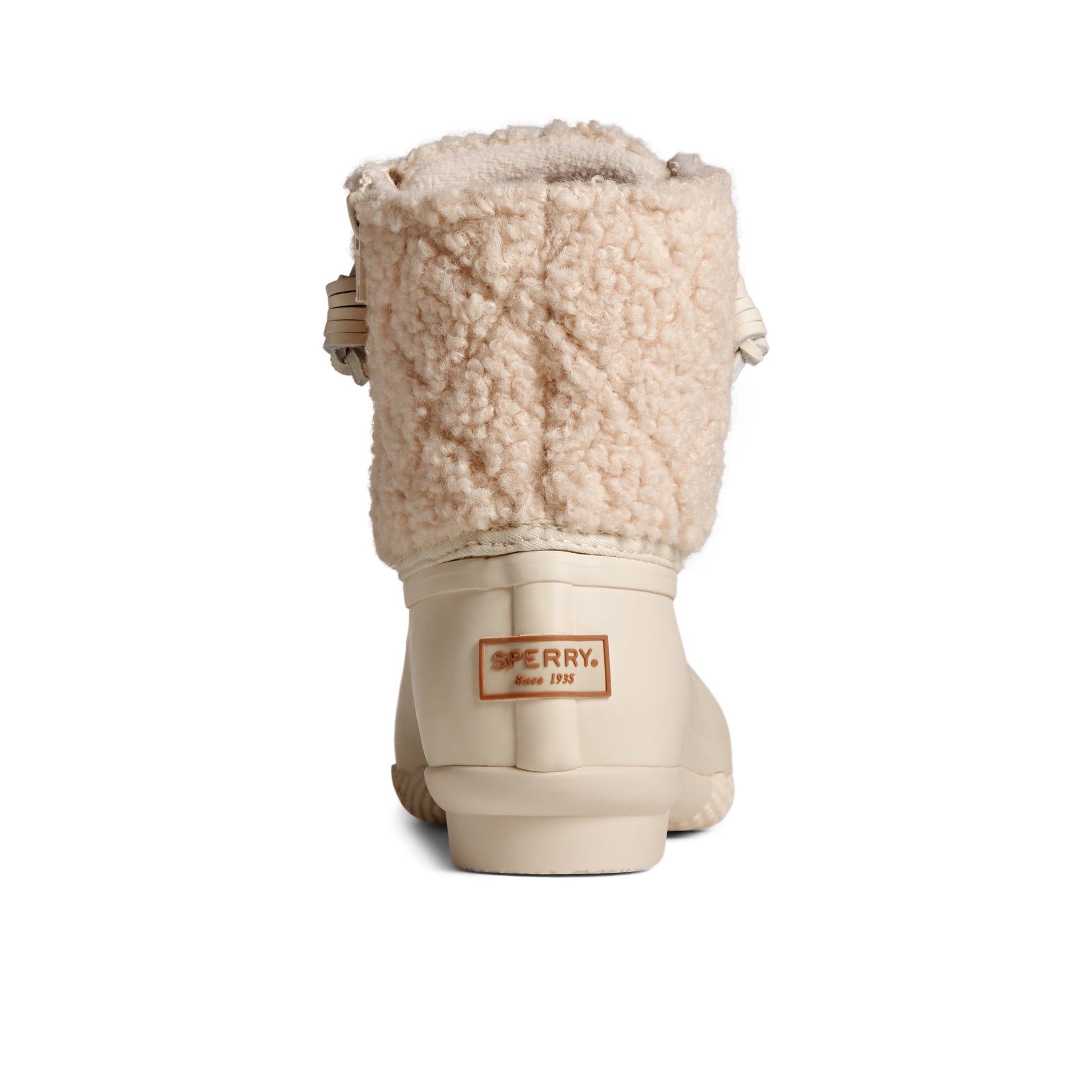 Close-up of the White Saltwater™ Sherpa Duck Boot Duck Boots