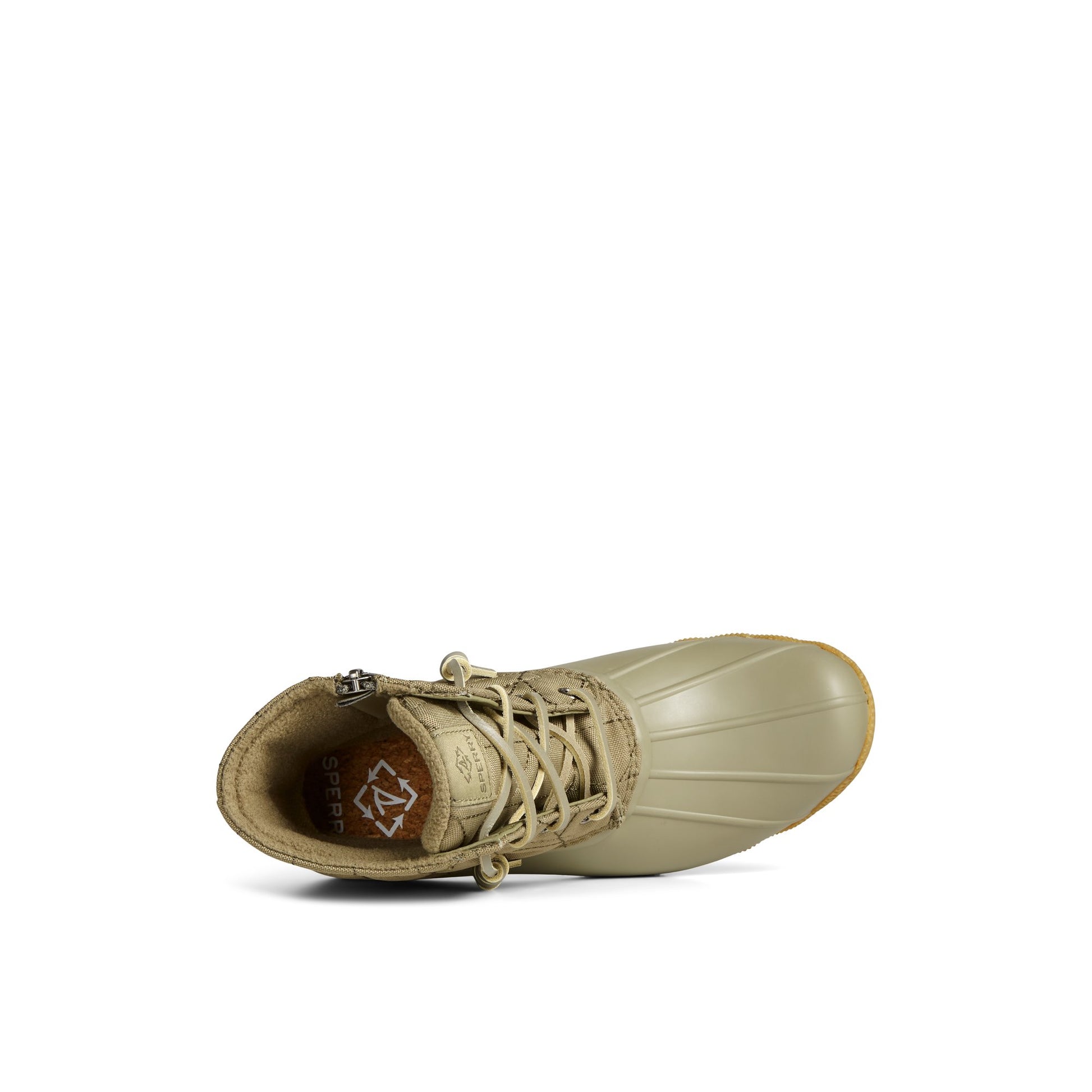Top-down view of the Green SeaCycled™ Saltwater™ Nylon Duck Boot Duck Boots