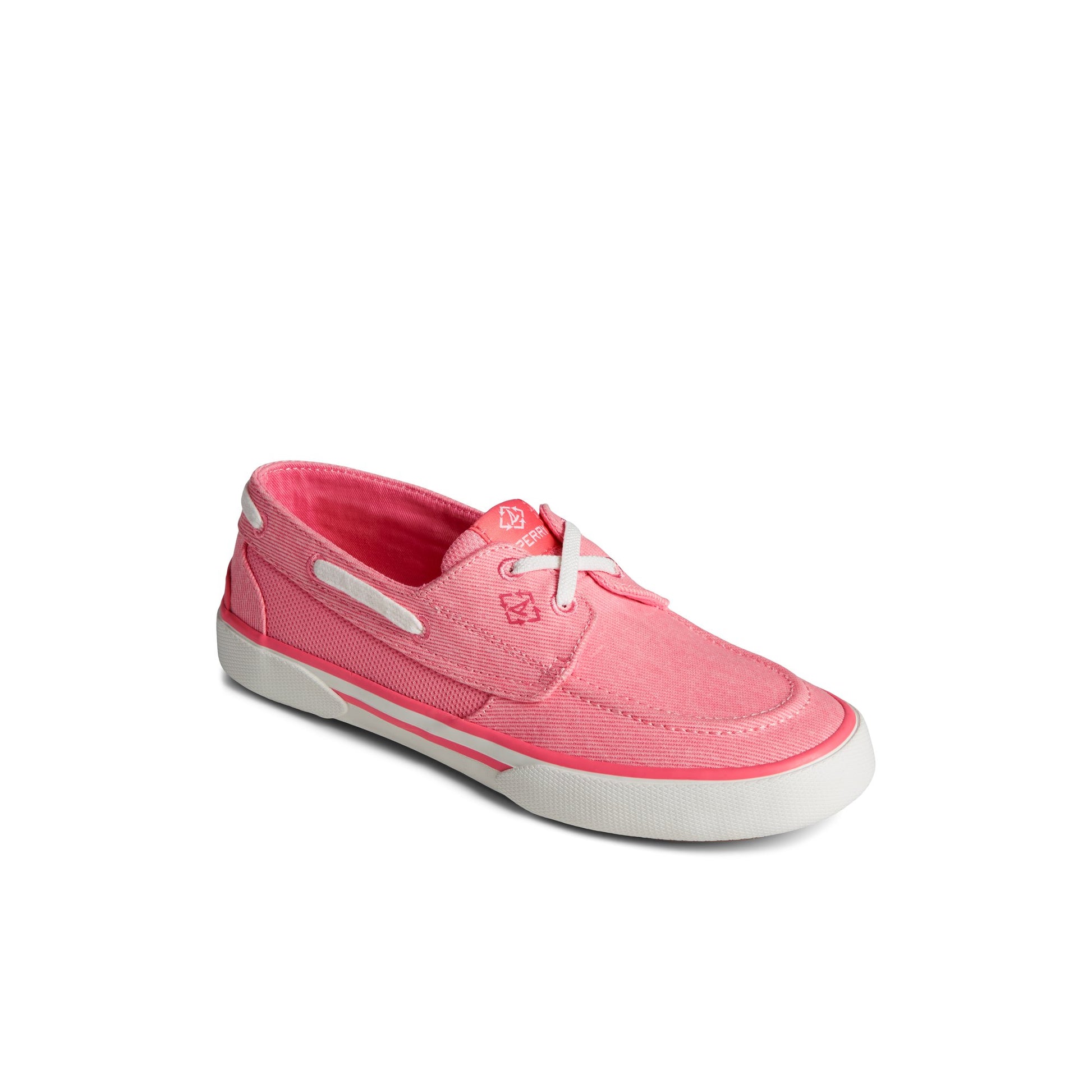 Three-quarter angle of Medium Red Pierwave Boat Sneaker Boat Shoes's front side