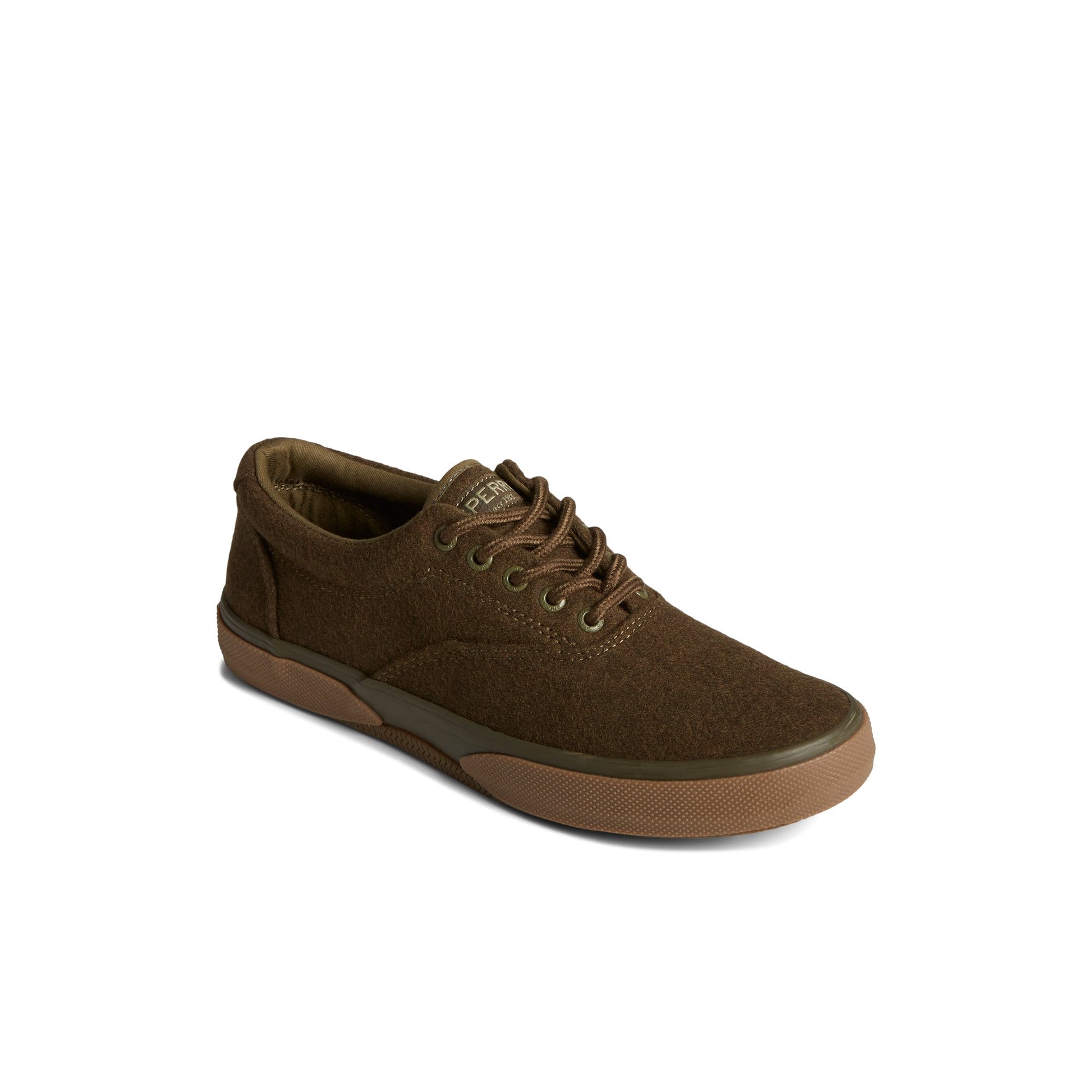 Three-quarter angle of Medium Green Halyard CVO Sneaker 's front side