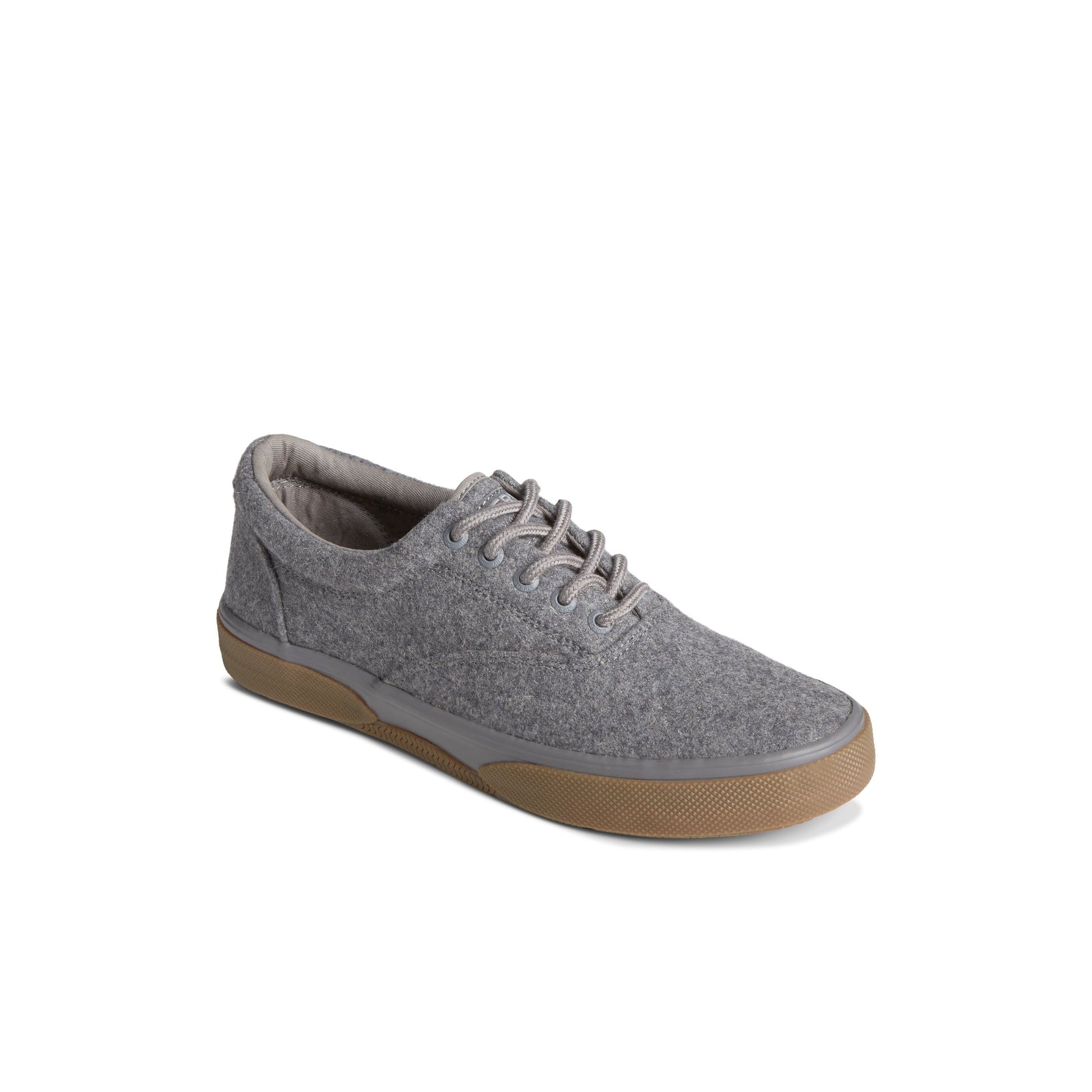 Three-quarter angle of Dark Grey Halyard CVO Sneaker 's front side