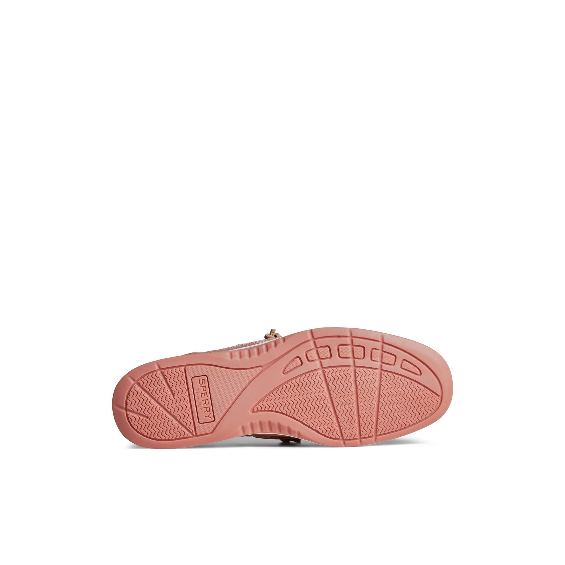 View of Dark Pink Rosefish Boat Shoe Boat Shoes's sole