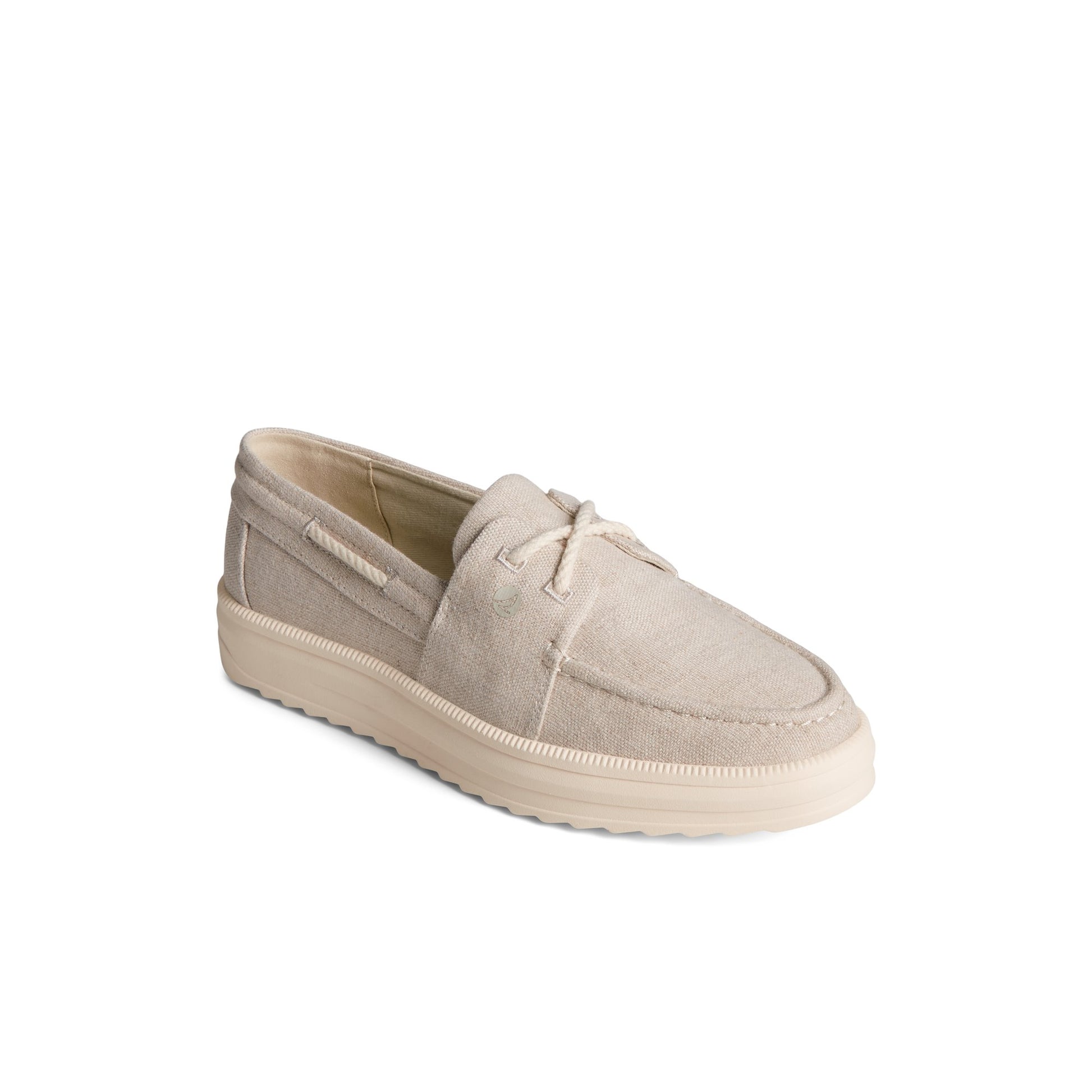 Three-quarter angle of Natural Cruise Plushwave Sneaker Boat Shoes's front side