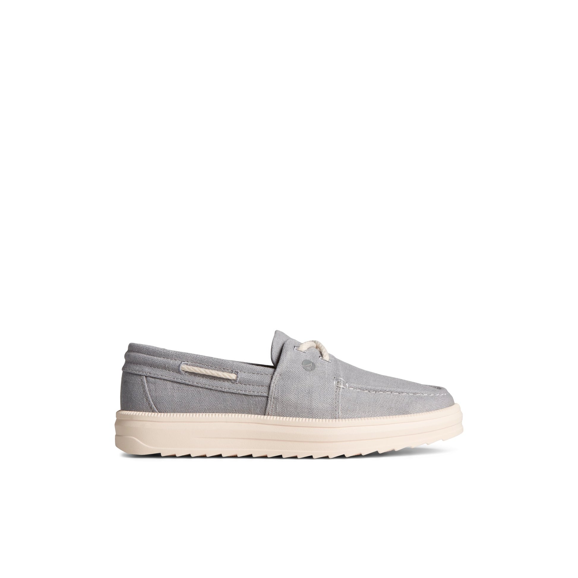 Main View of Grey Cruise Plushwave Sneaker Boat Shoes for Womens