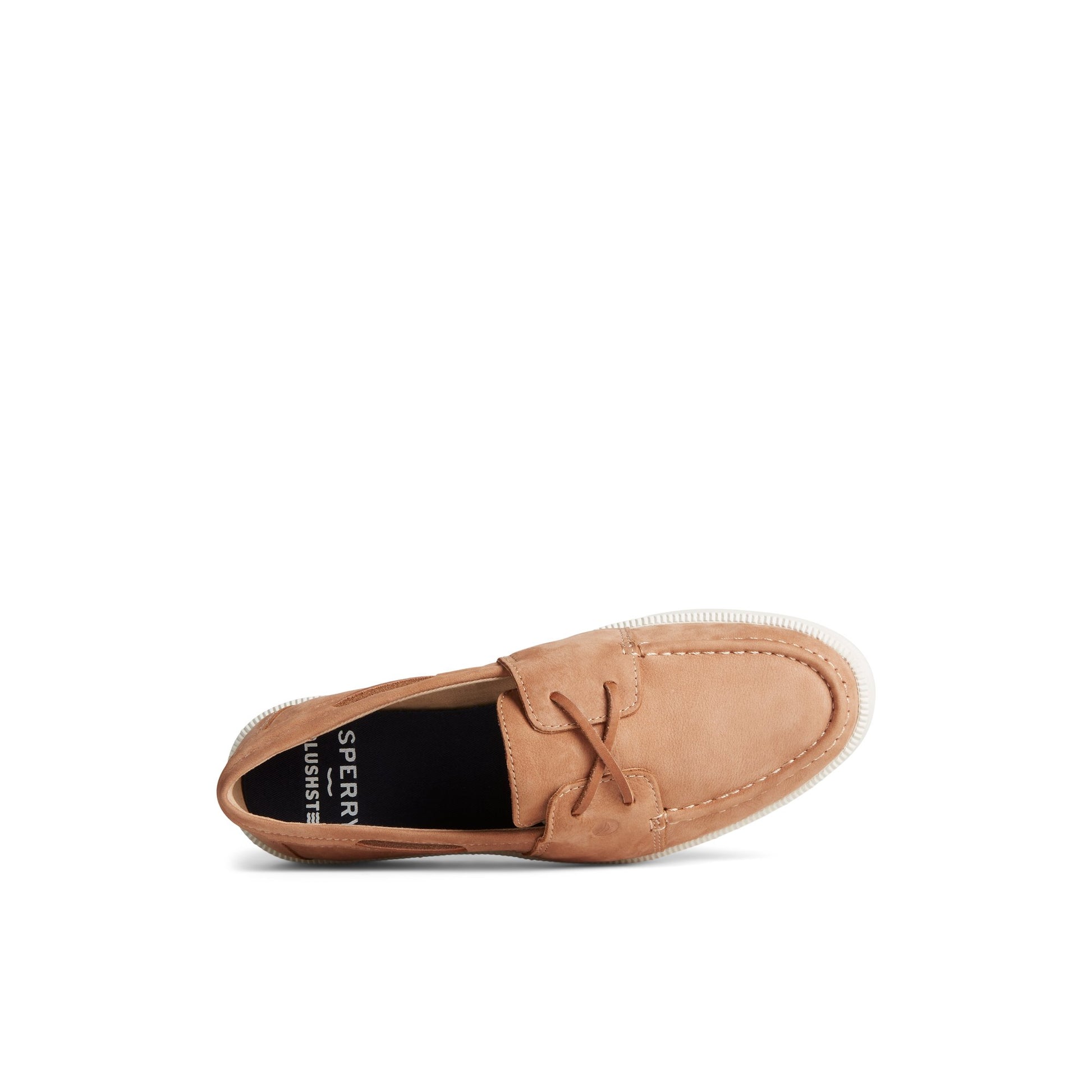Top-down view of the Medium Beige Cruiseplushl_ww Boat Shoes