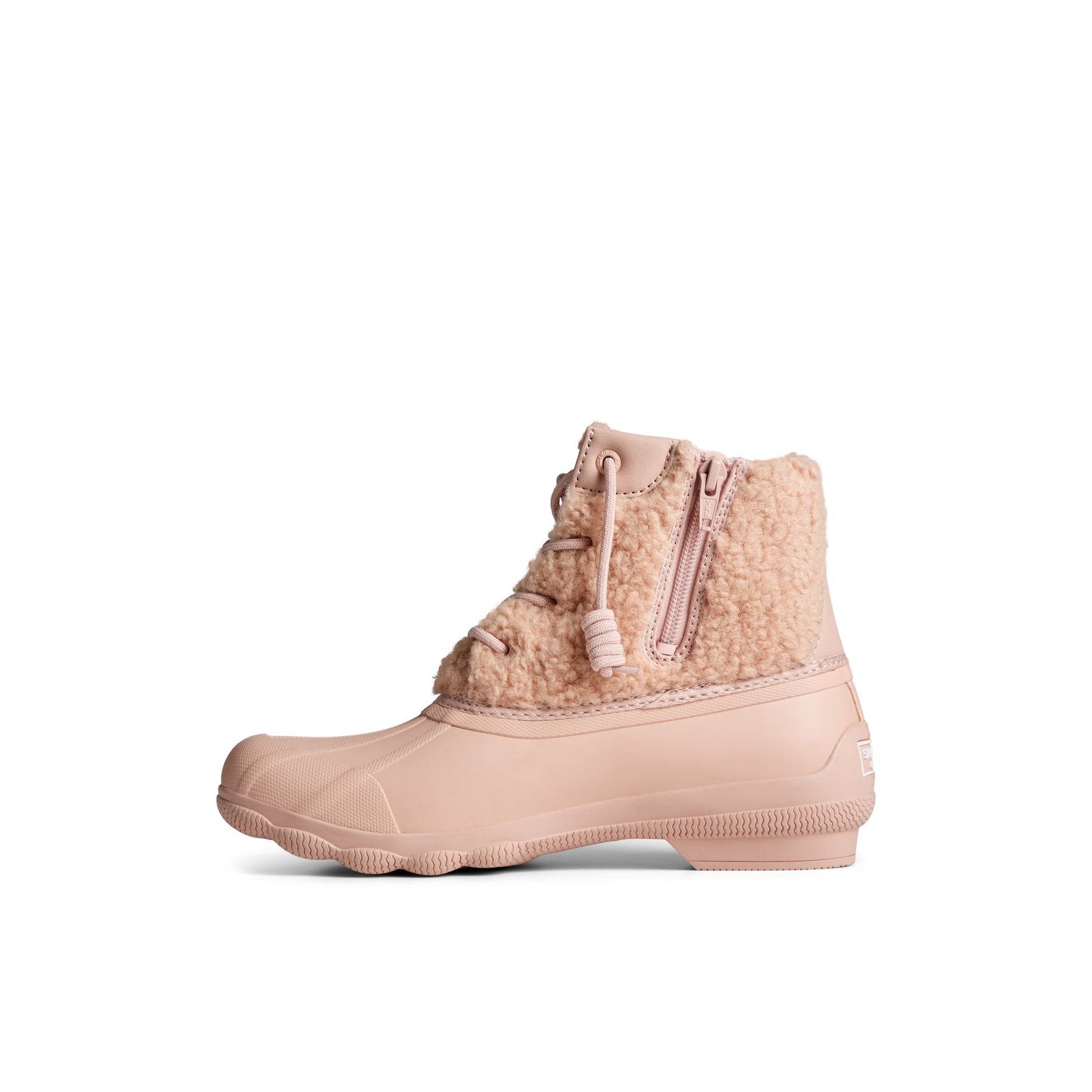 Side view of Medium Pink Syren Gulf Duck Boot Duck Boots