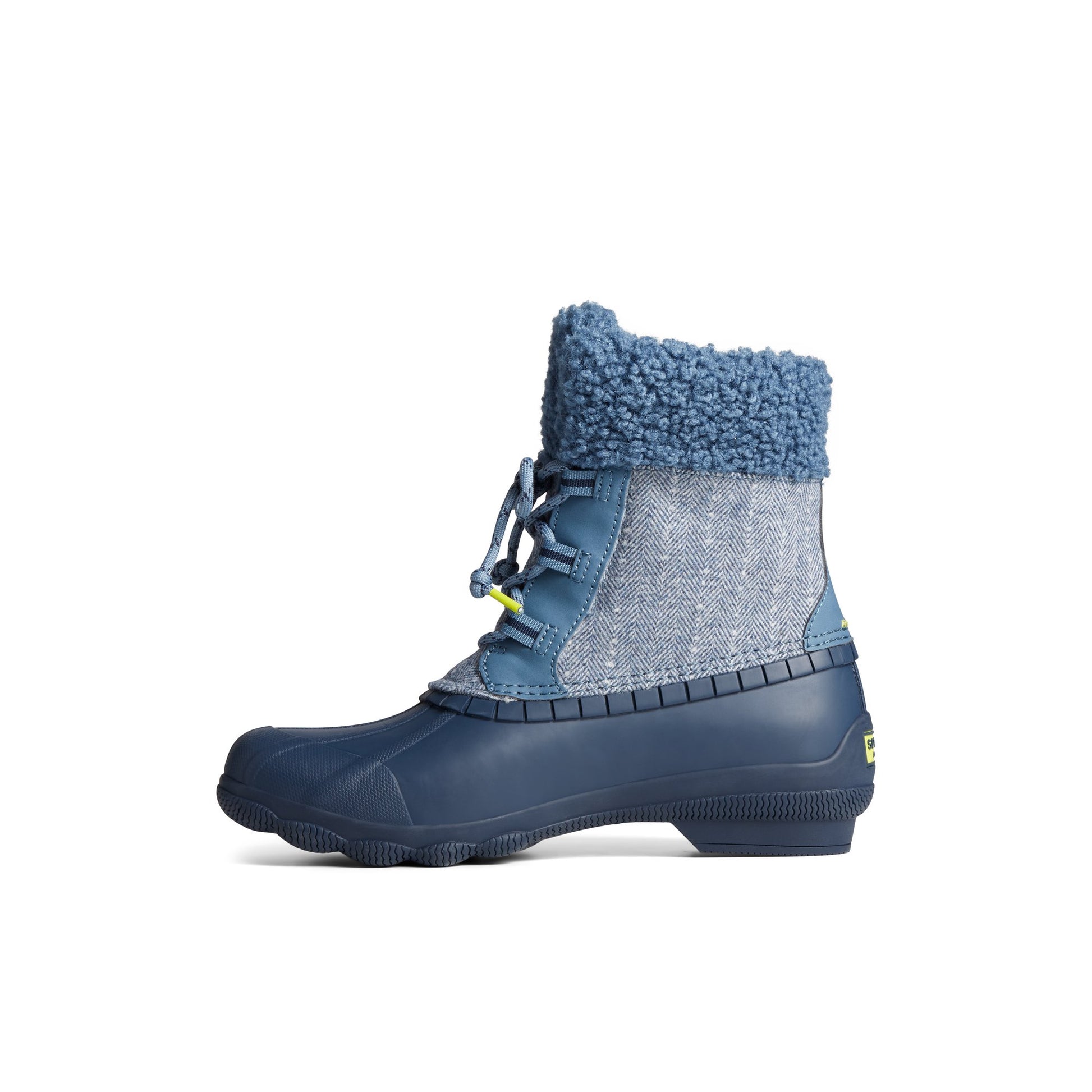 Side view of Navy Syren Alpine Boot Duck Boots