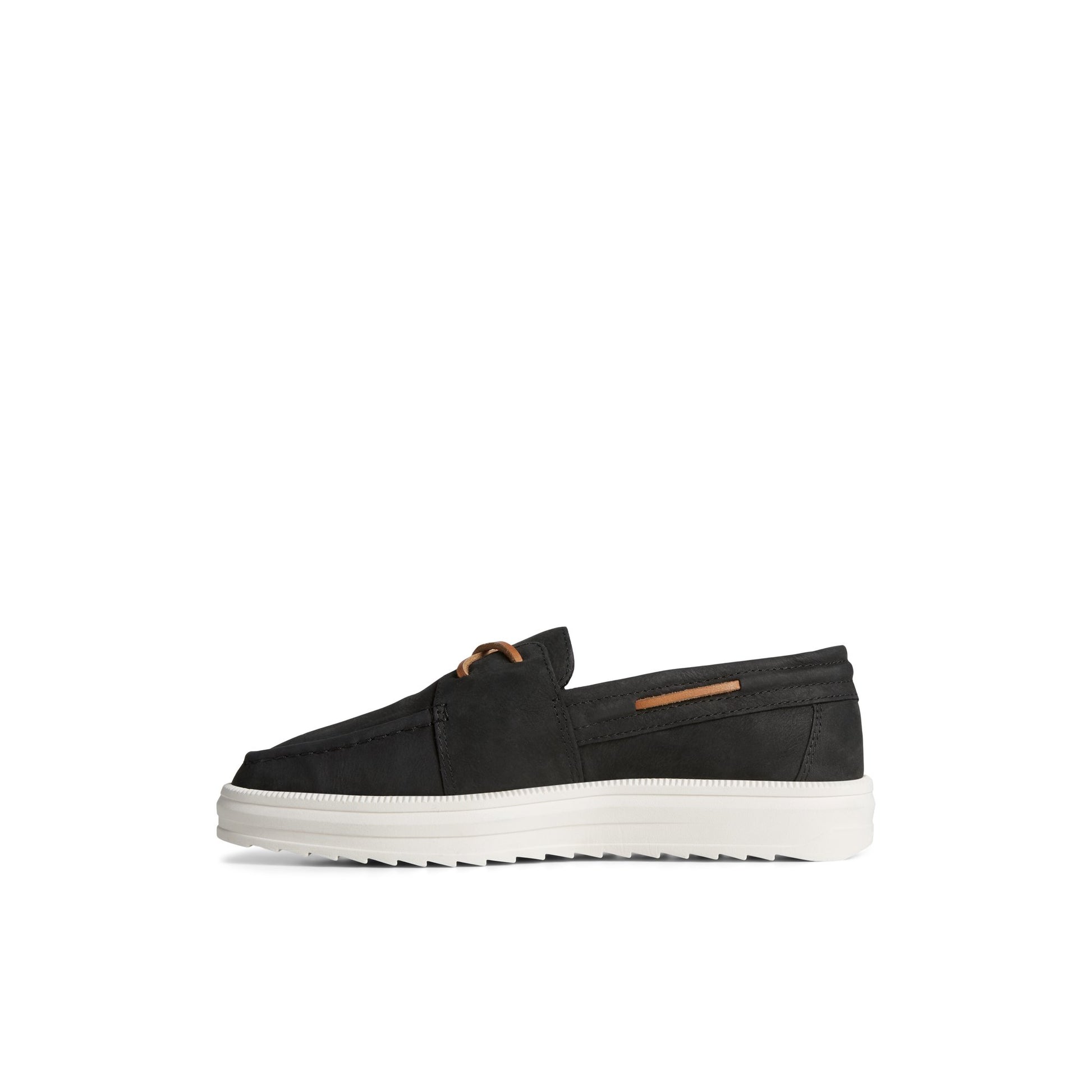 Side view of Black Cruise Plushwave Sneaker Boat Shoes