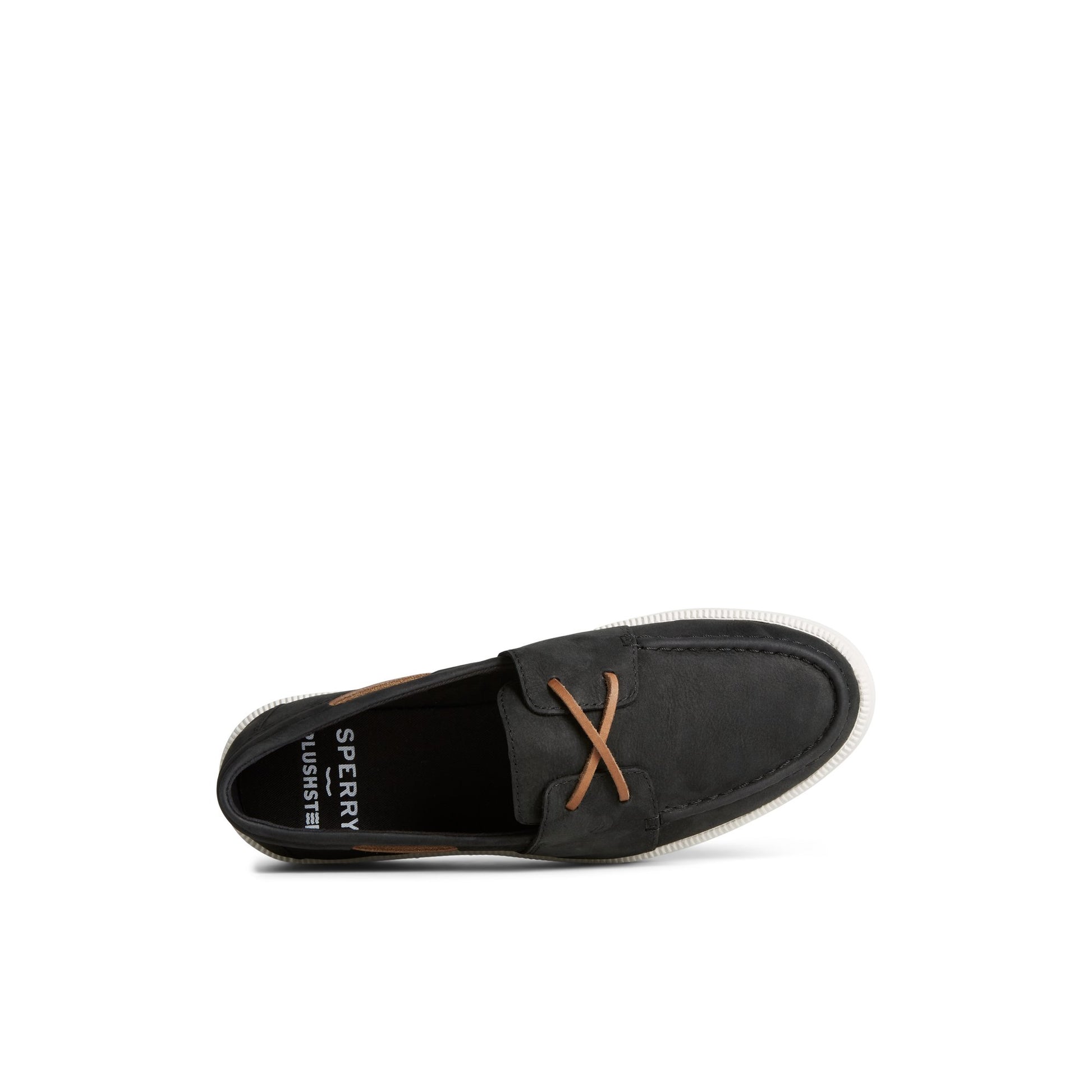Top-down view of the Black Cruise Plushwave Sneaker Boat Shoes