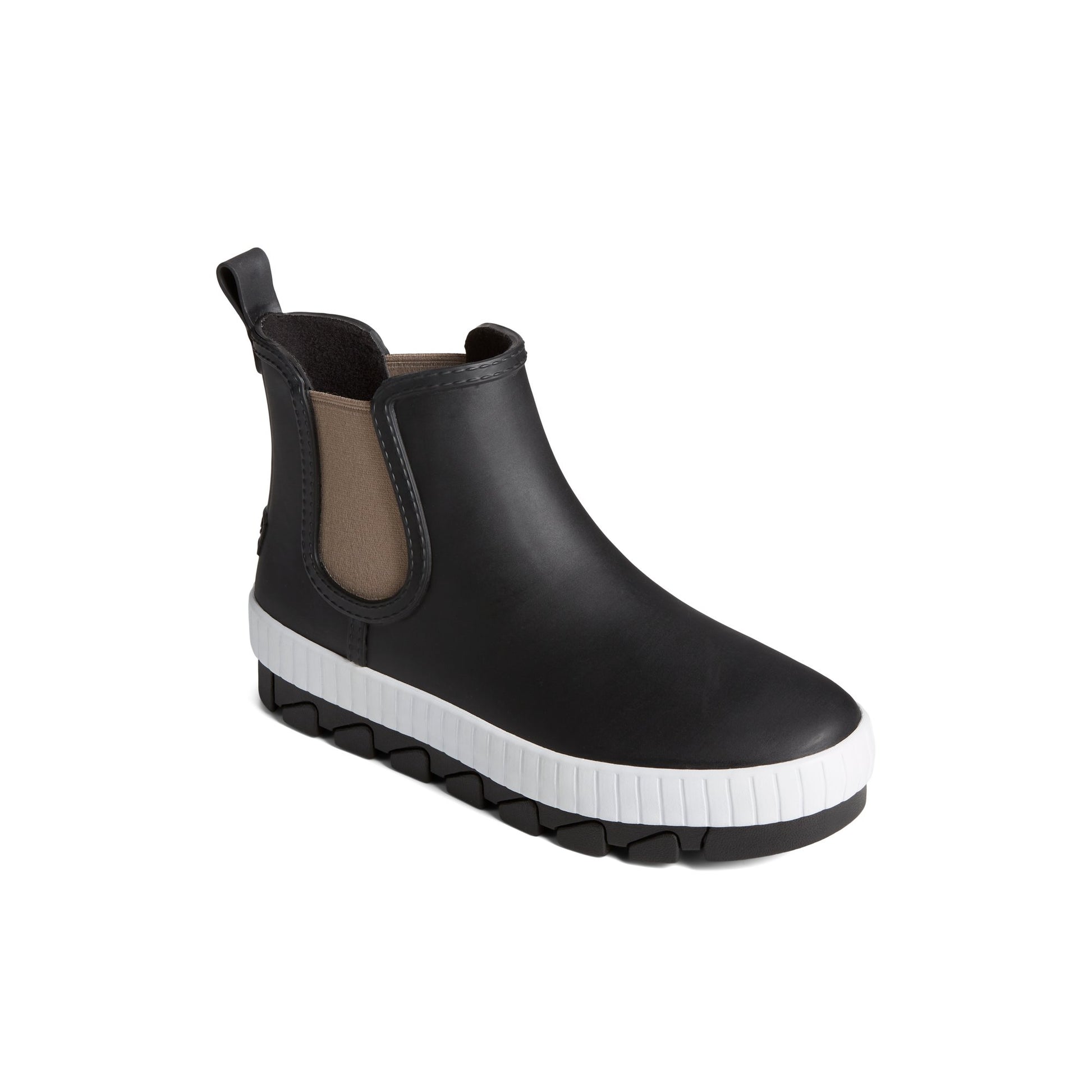 Three-quarter angle of Black Torrent Chelsea Rain Boot Chelsea Rain Boot's front side