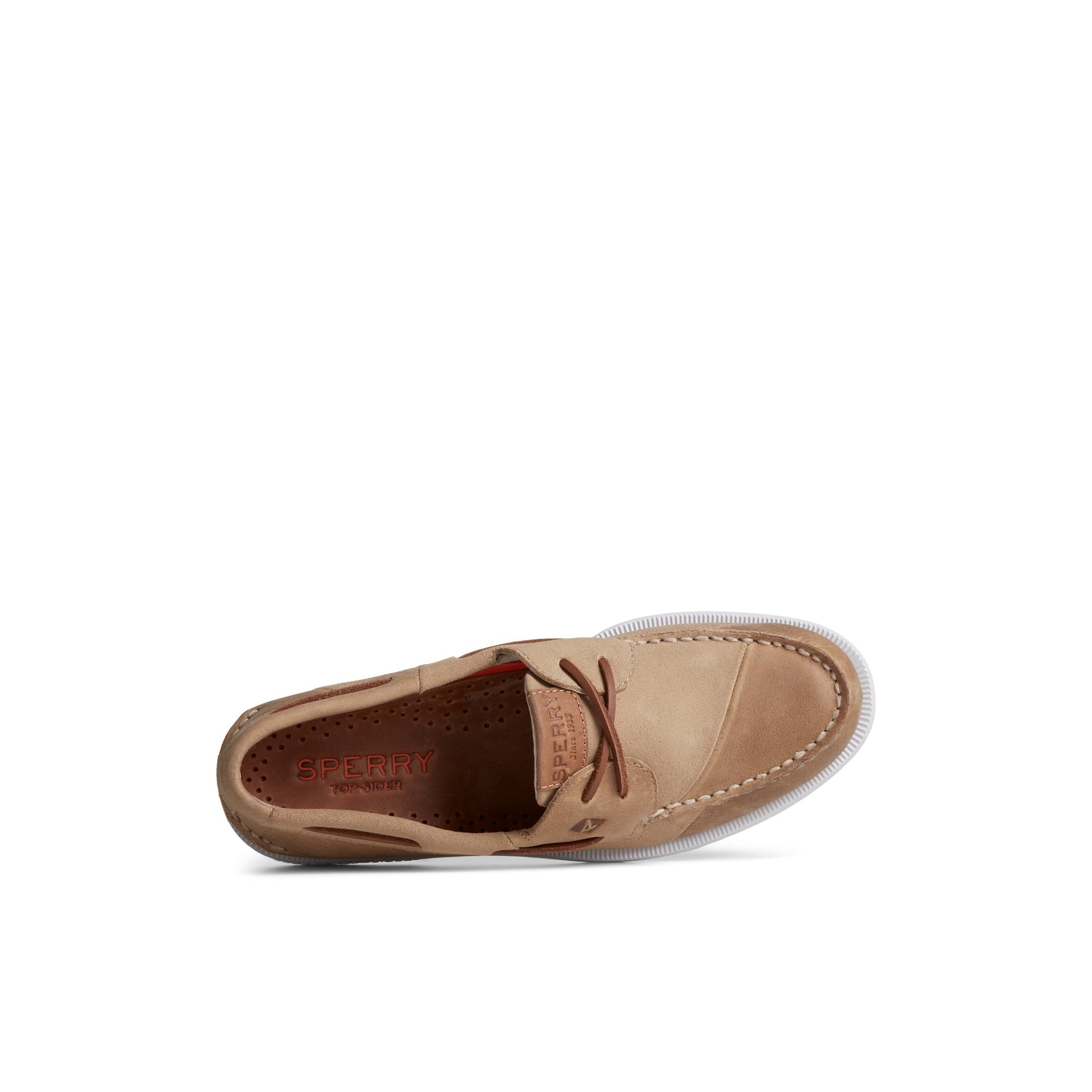Top-down view of the Medium Beige Authentic Original™ 2 Eye Boat Shoe