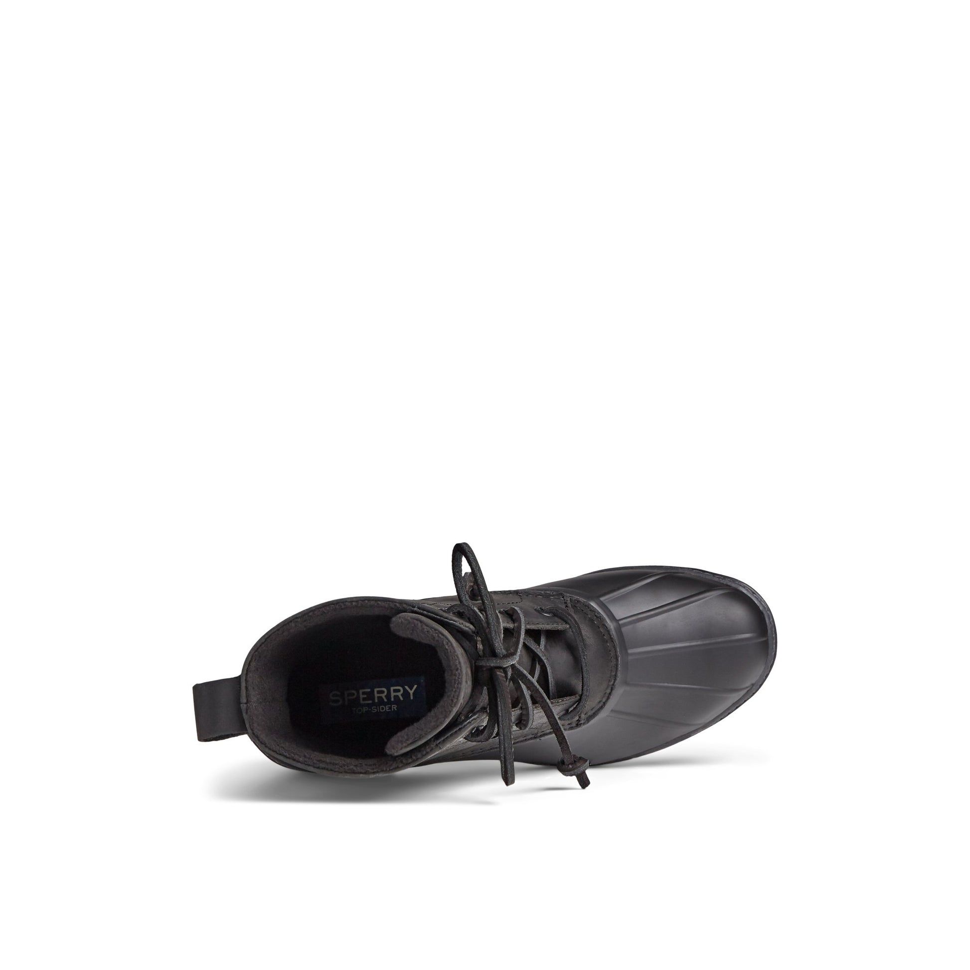 Top-down view of the Black Saltwater™ Heel Leather Duck Boot Duck Boots