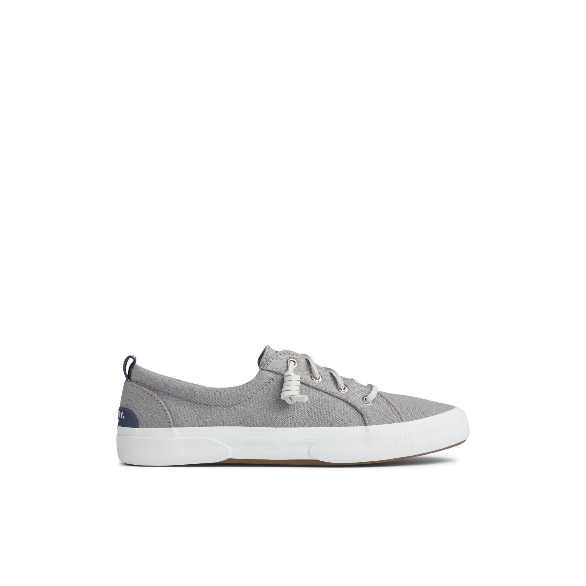 Main View of Grey Pier Wave Canvas Sneaker Vulcanized Sneaker for Womens