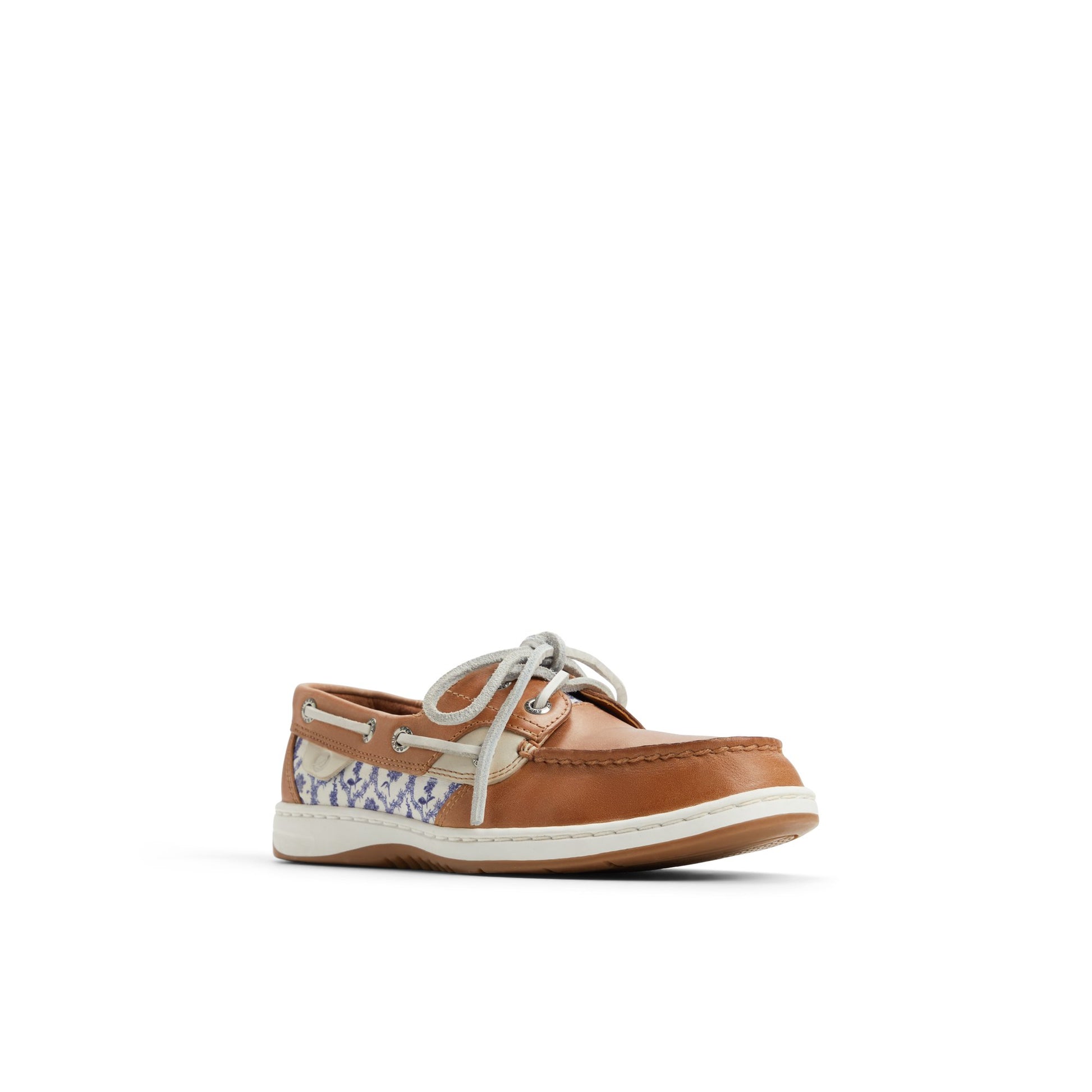 Side view of Floral Bluefish 2 Eye Boat Shoe Boat Shoes