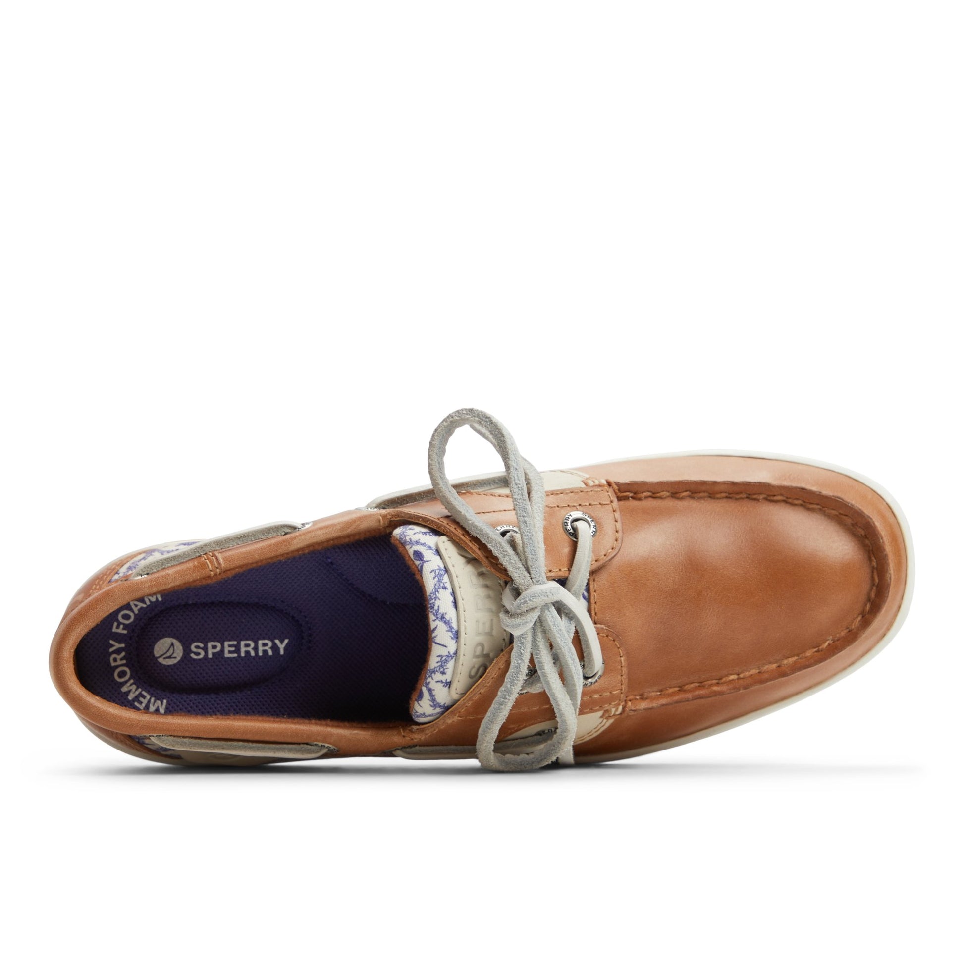 Top-down view of the Floral Bluefish 2 Eye Boat Shoe Boat Shoes