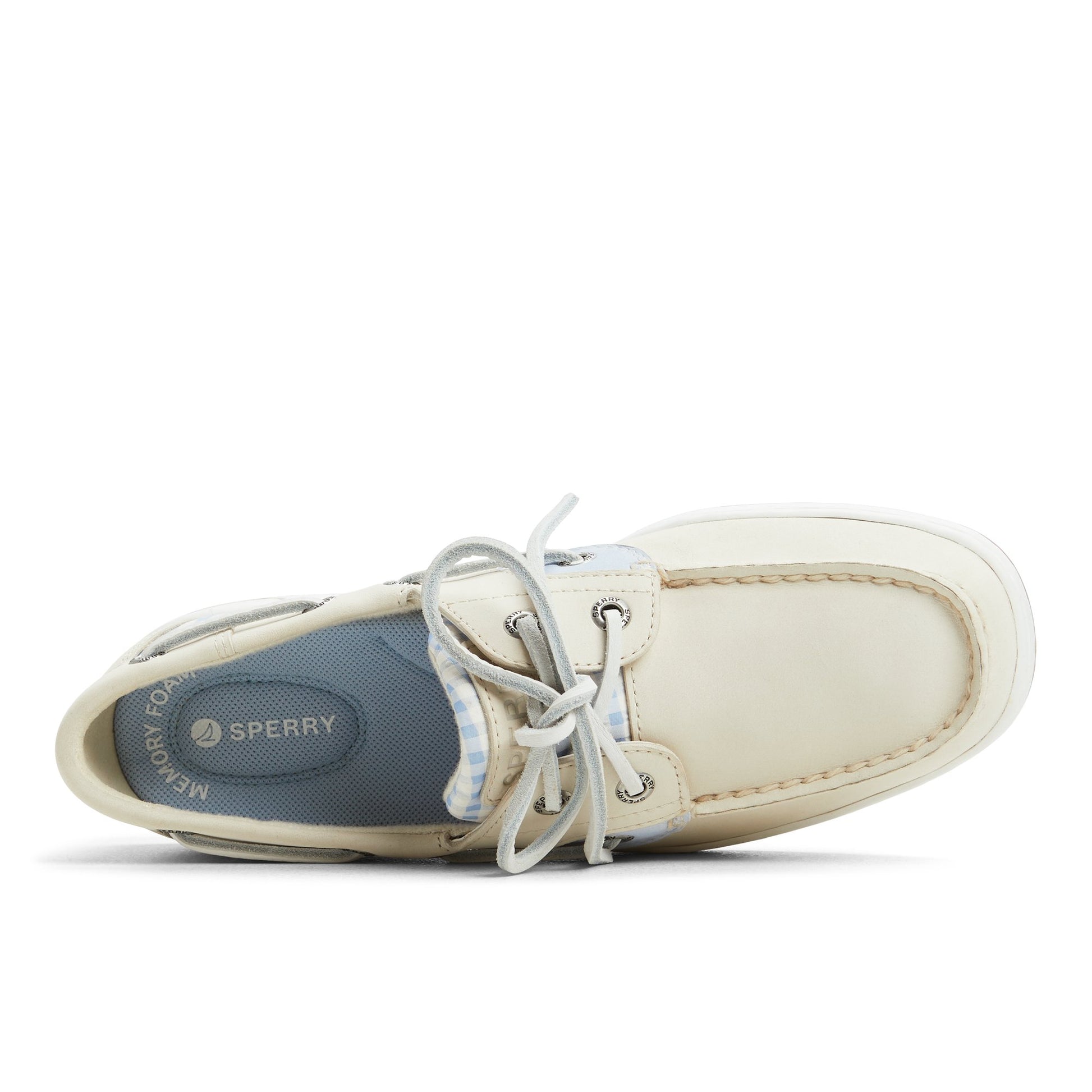 Top-down view of the Light/pastel blue Bluefish 2 Eye Boat Shoe Boat Shoes