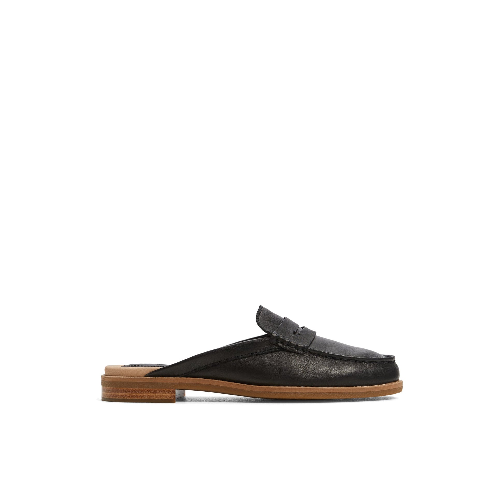 Main View of Black Seaport Fina Mule Mules for Womens