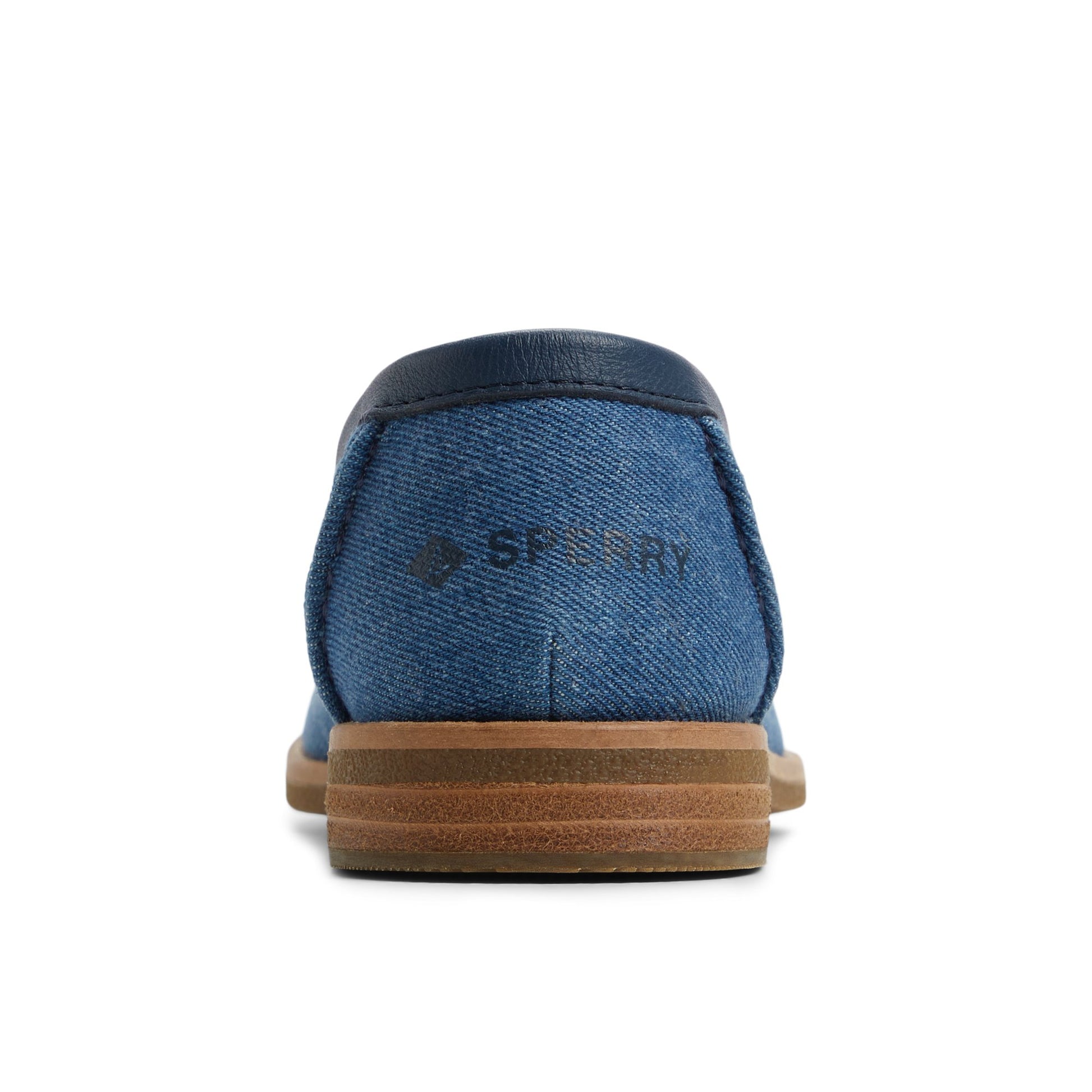 Three-quarter angle of Denim Seaport Penny Loafers Penny Loafer's front side