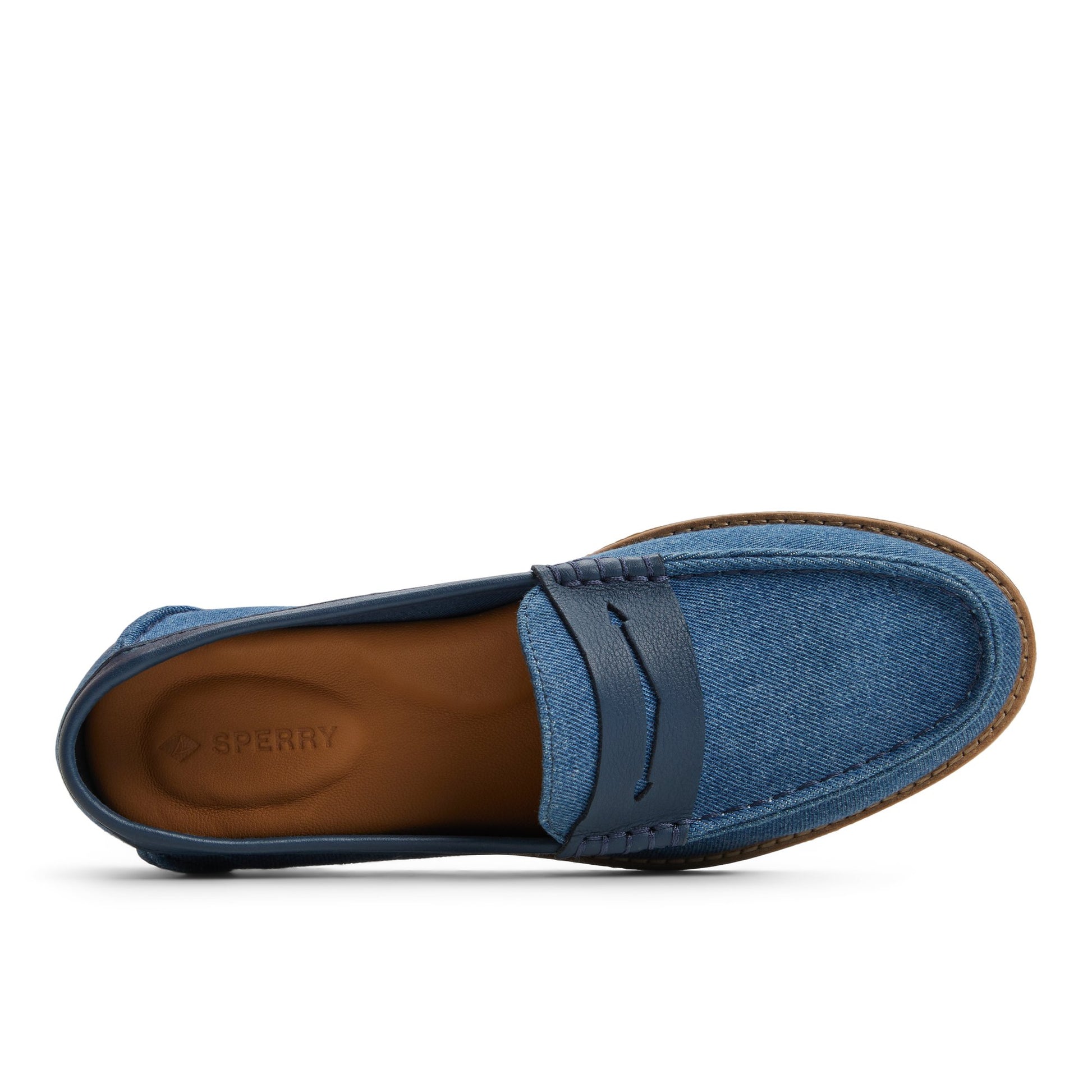 Top-down view of the Denim Seaport Penny Loafers Penny Loafer