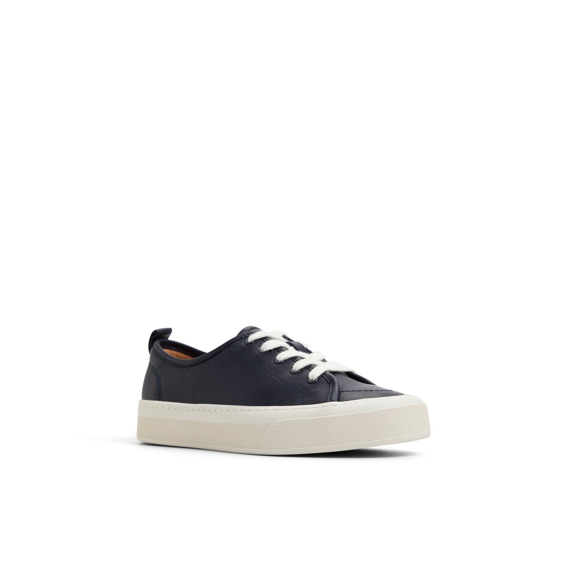 Side view of Navy Candy Lace-To-Toe Sneaker Low Top Sneakers