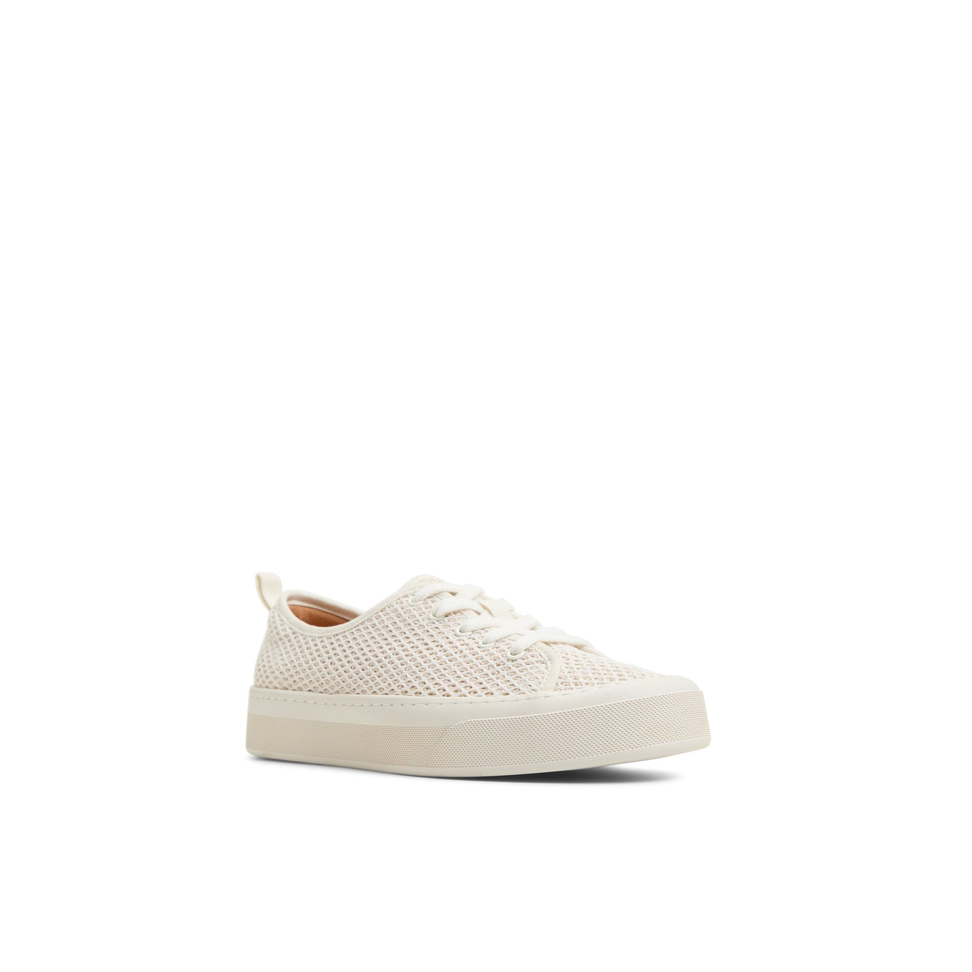 Side view of Ecru Candy Lace-To-Toe Sneaker Low Top Sneakers