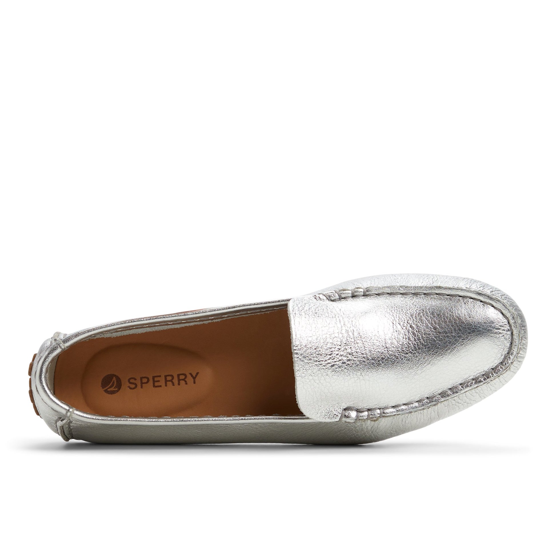 Top-down view of the Silver Port Driving Moccasin Loafers