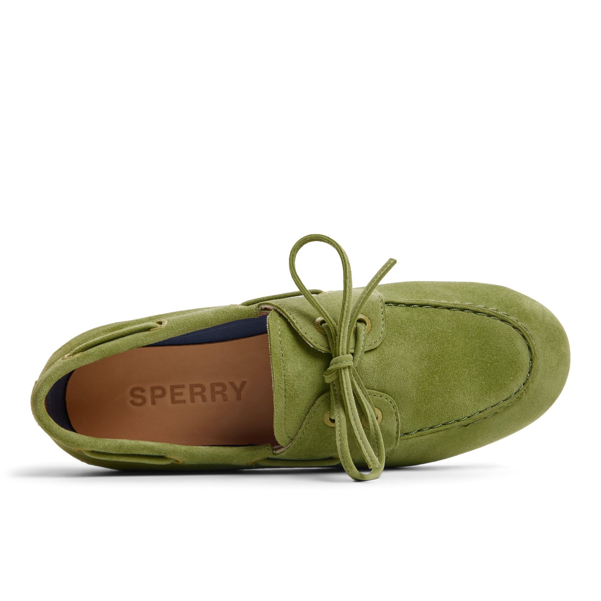 Top-down view of the Olive Slim Boat Shoe Boat Shoes