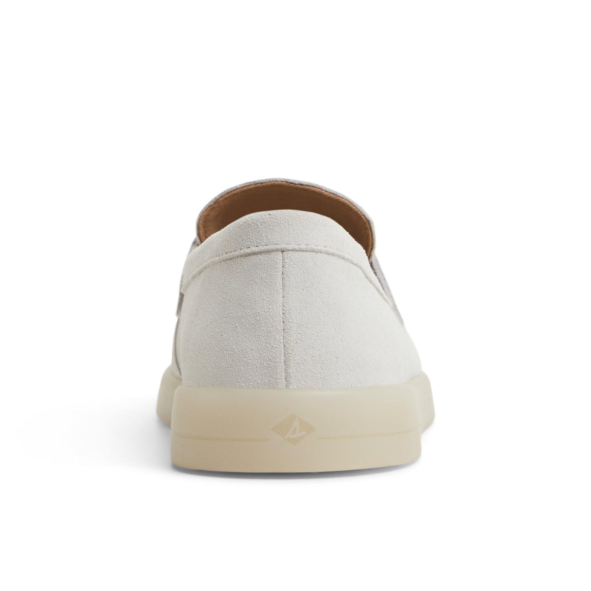 Three-quarter angle of White Wedge Cupsole Penny Ladies Penny Loafer's front side