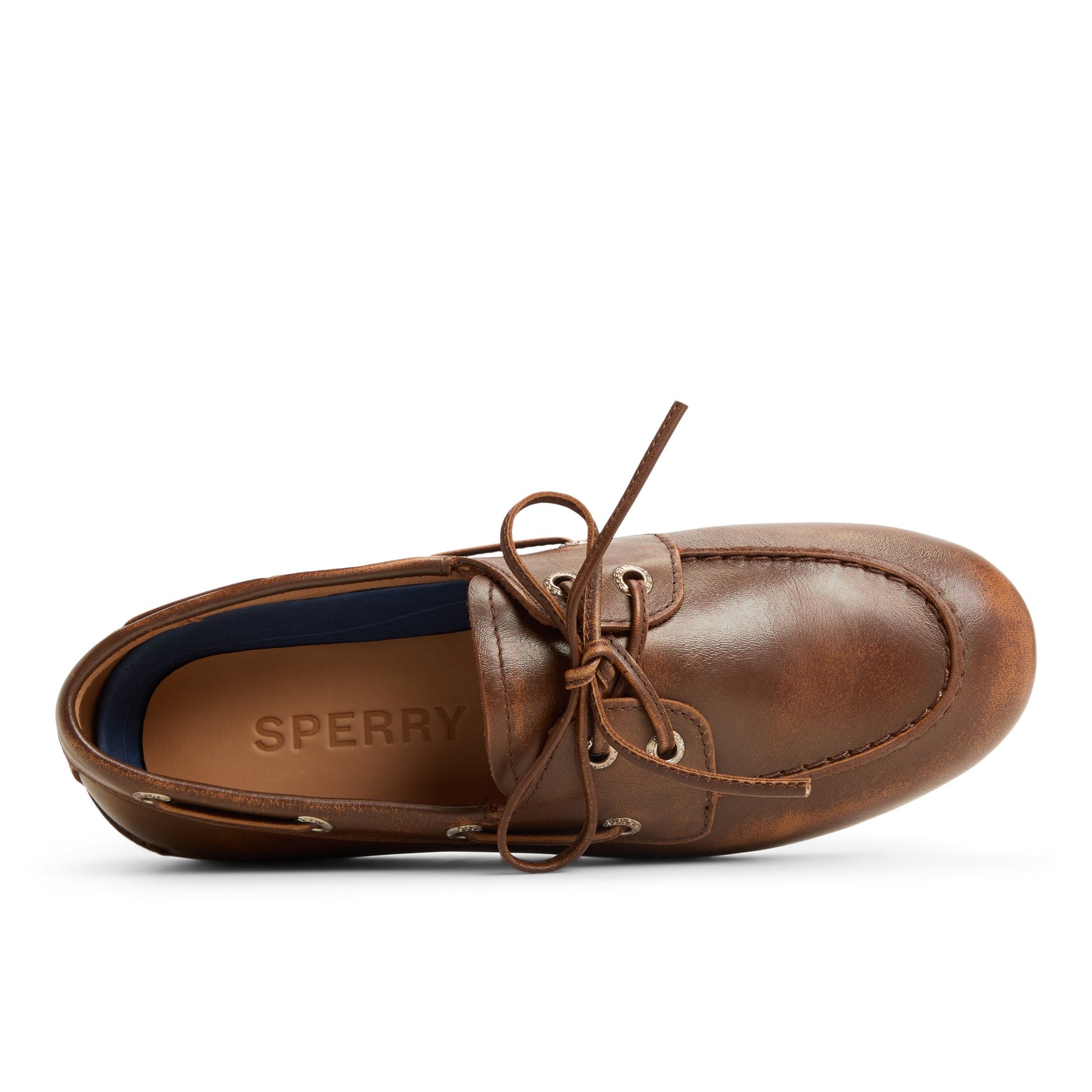Top-down view of the Tan Slim Boat Shoe Boat Shoes