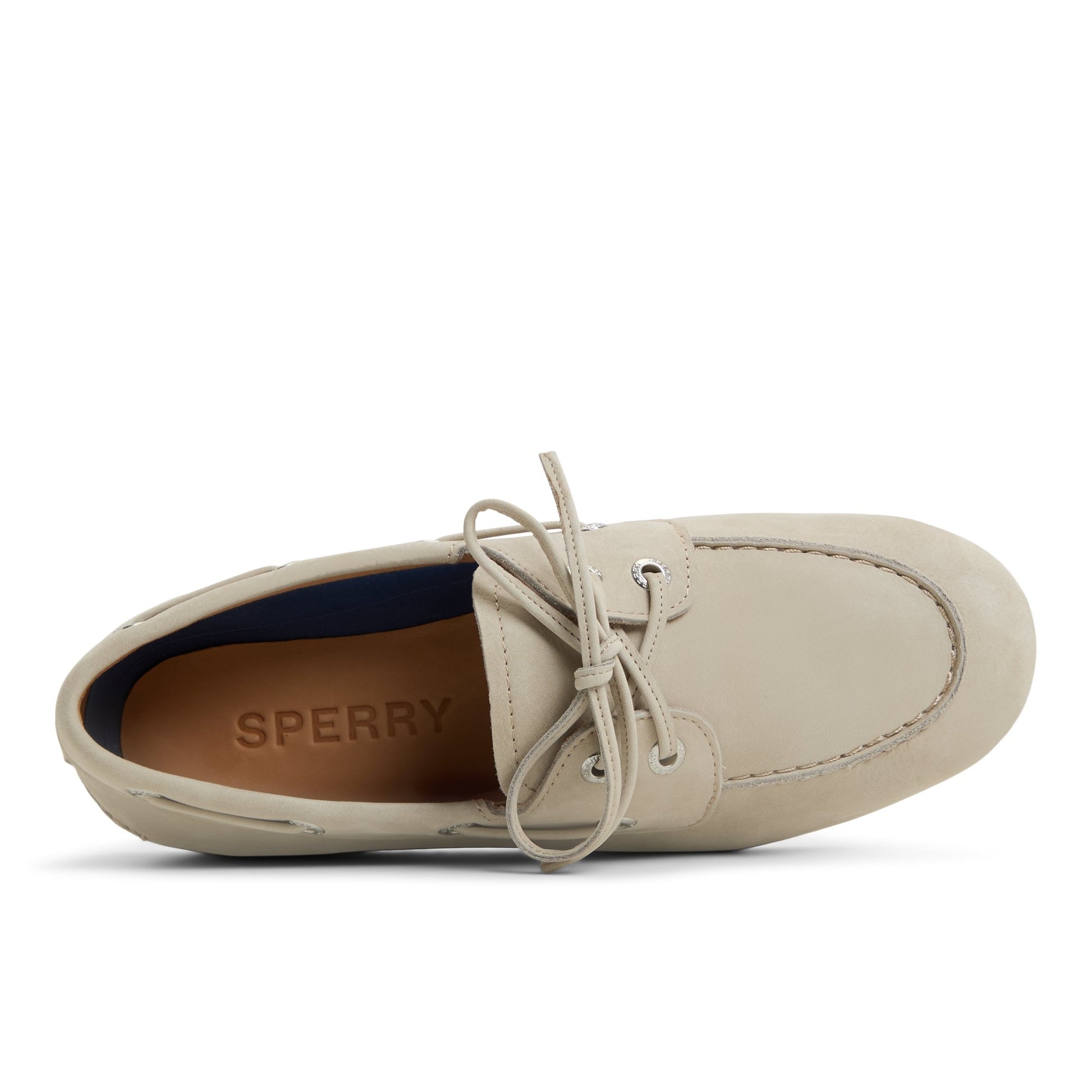 Top-down view of the Light grey Slim Boat Shoe Boat Shoes
