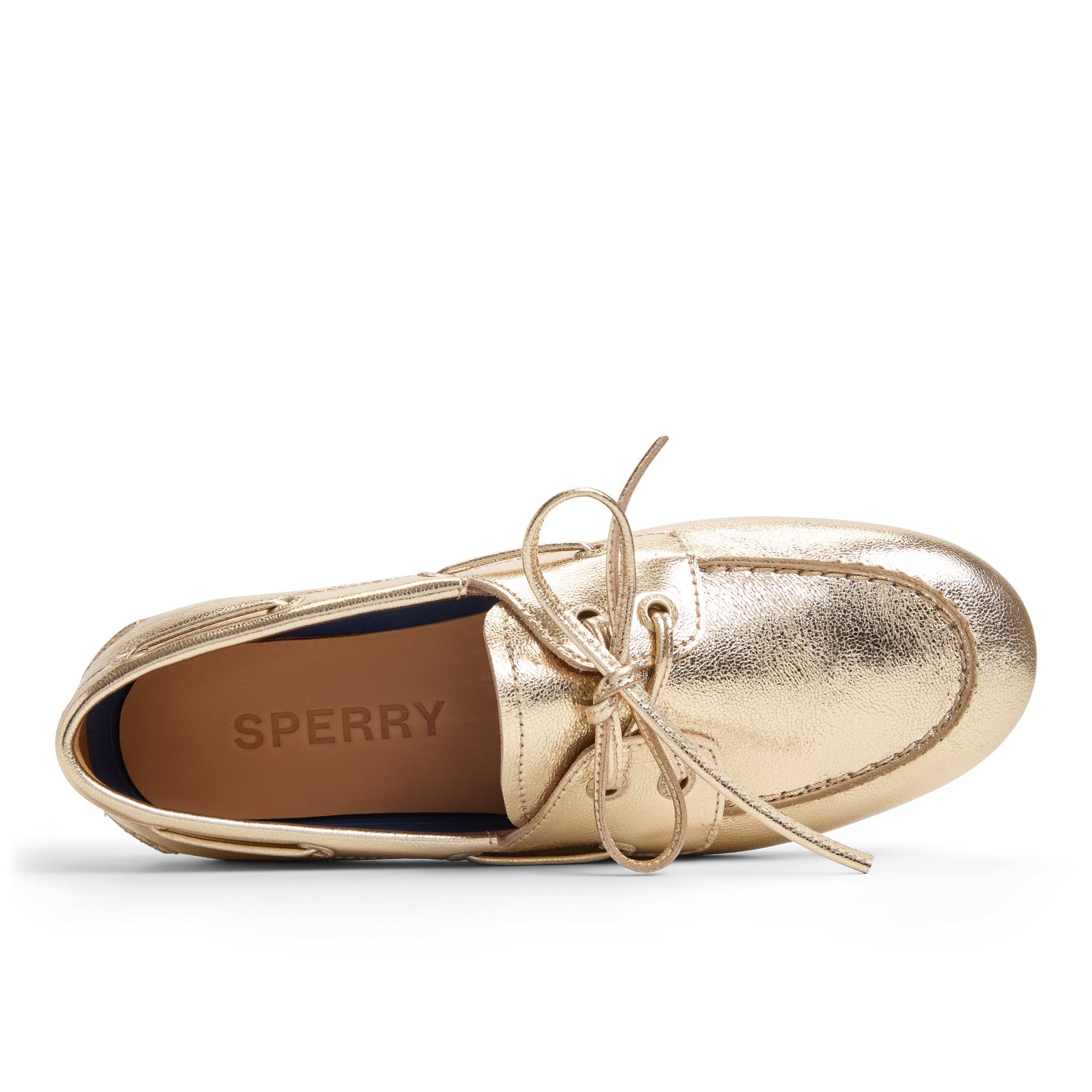 Top-down view of the Gold Slim Boat Shoe Boat Shoes