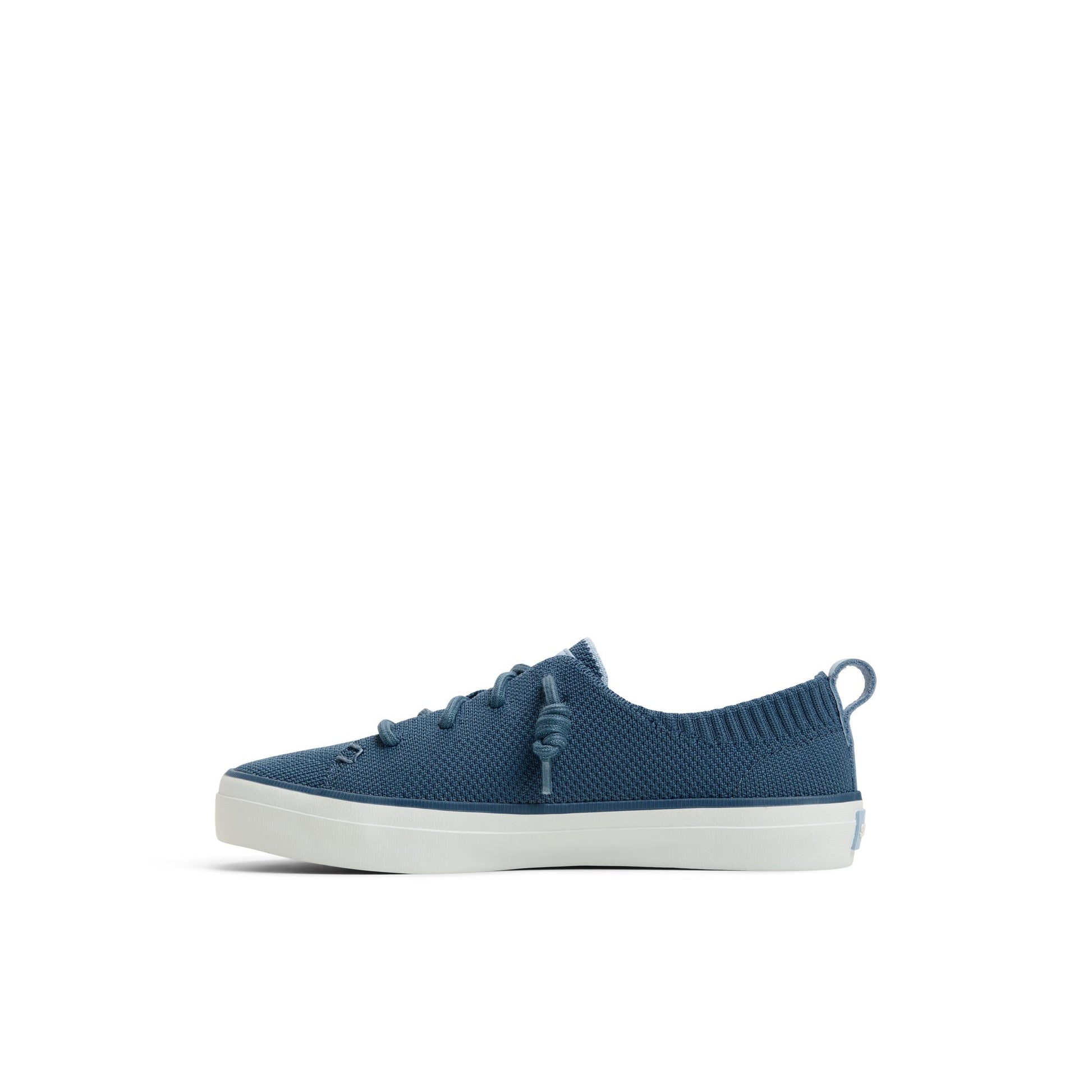Three-quarter angle of Navy Crest Vibe Knit Sneaker Low Top Sneakers's back side