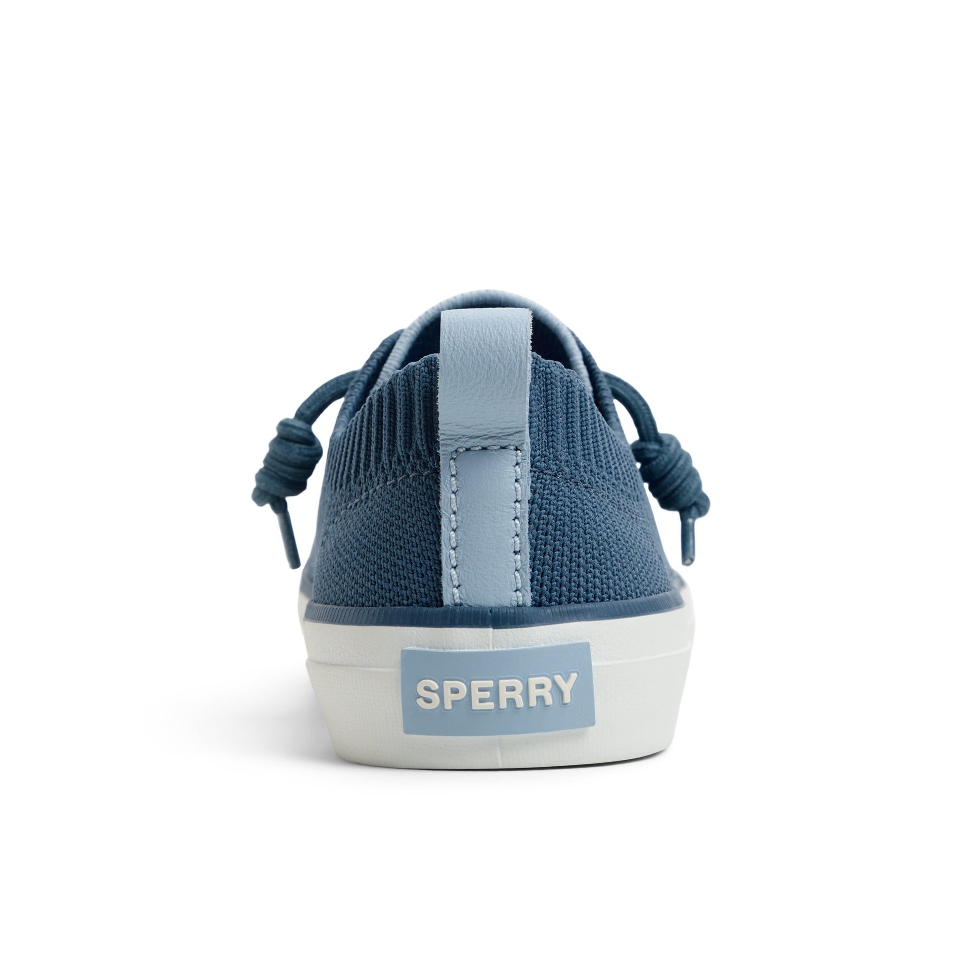 Three-quarter angle of Navy Crest Vibe Knit Sneaker Low Top Sneakers's front side