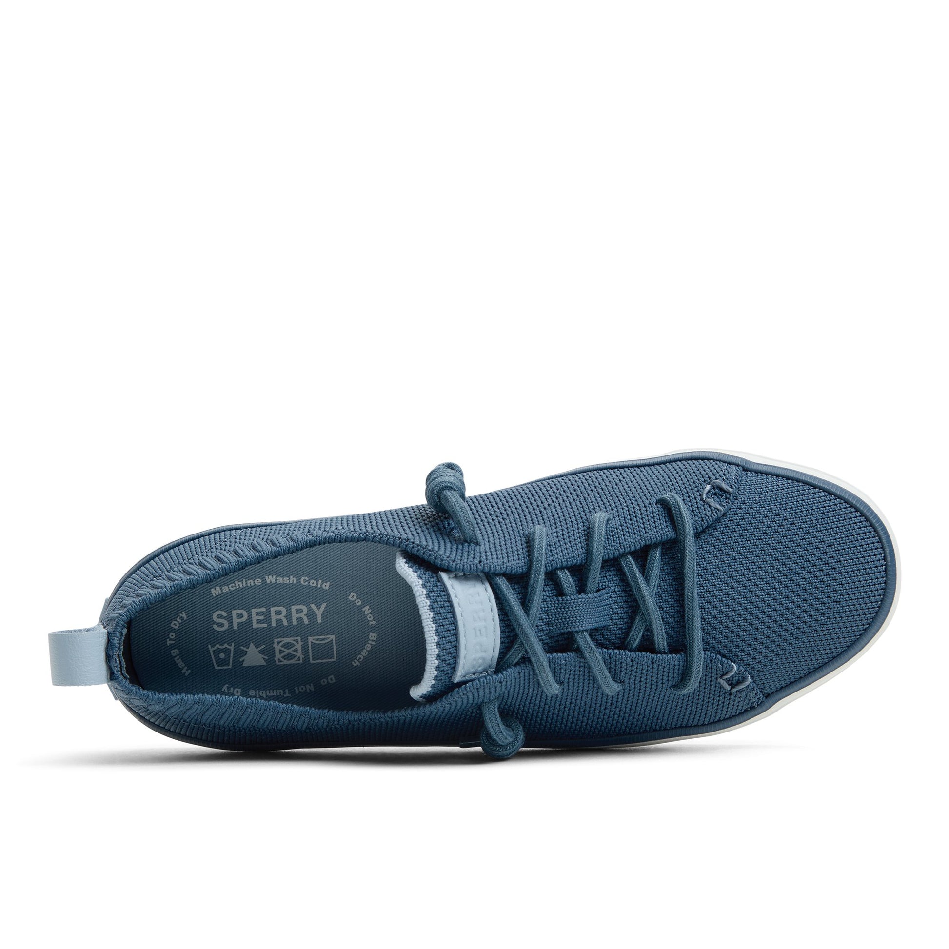 Top-down view of the Navy Crest Vibe Knit Sneaker Low Top Sneakers