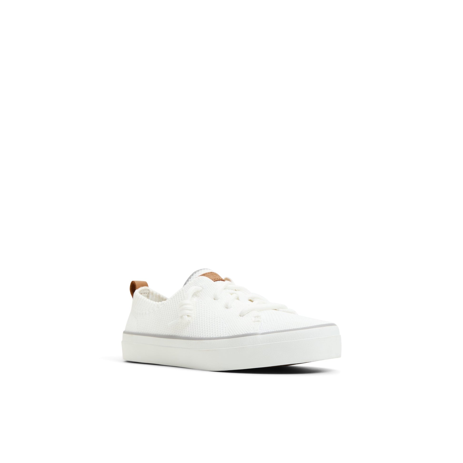 Side view of Ivory Crest Vibe Knit Sneaker Low Top Sneakers