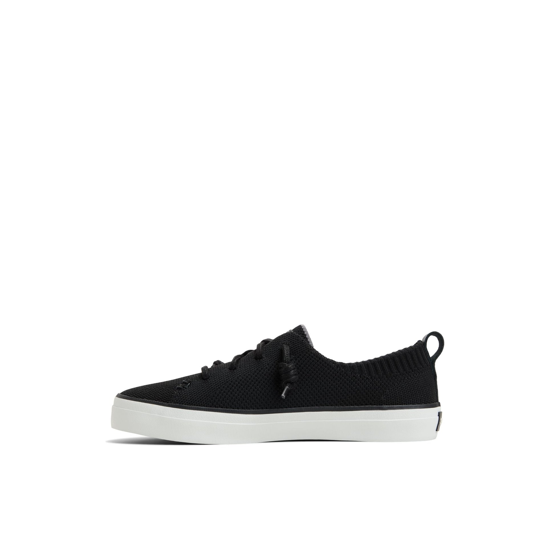 Three-quarter angle of Black Crest Vibe Knit Sneaker Low Top Sneakers's back side