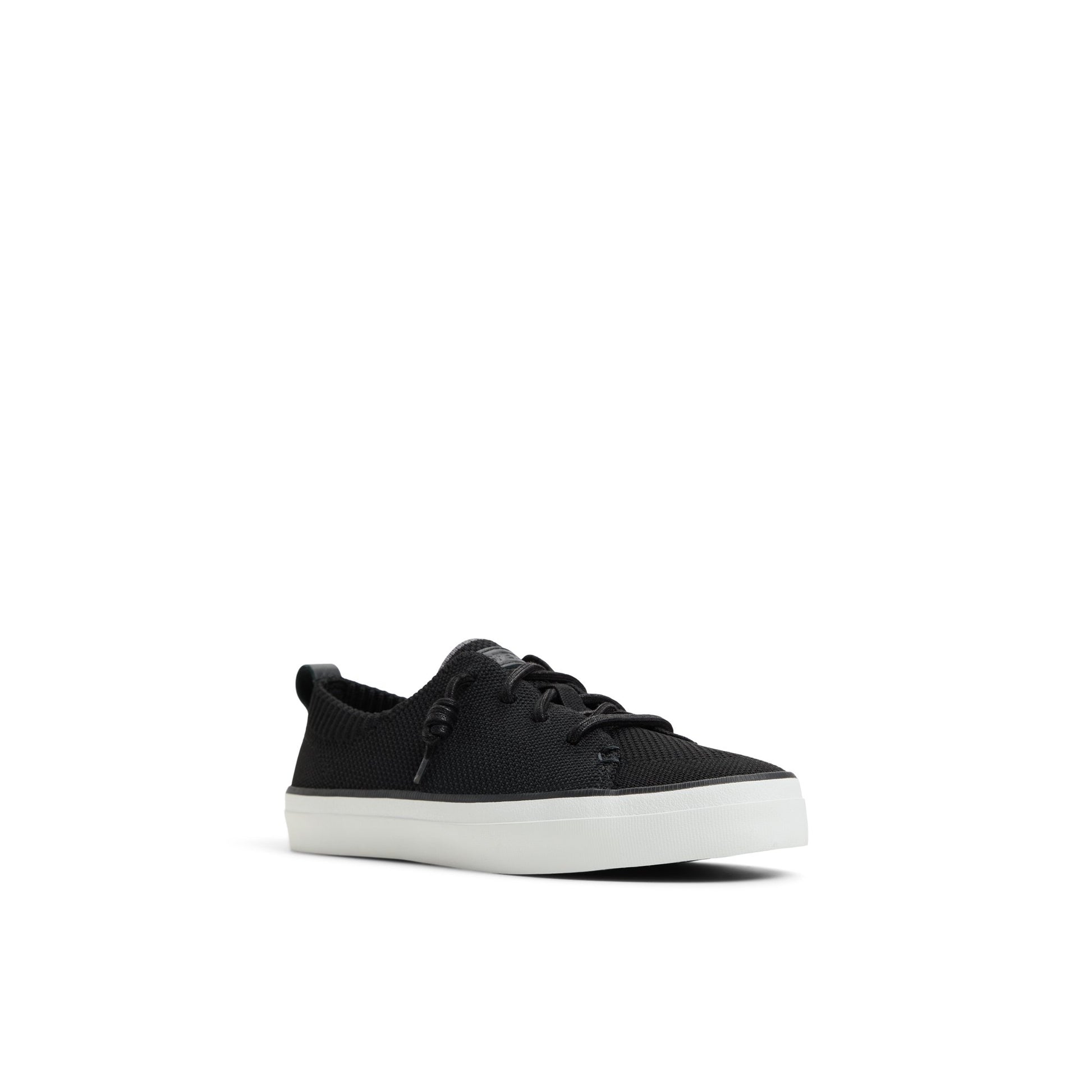 Side view of Black Crest Vibe Knit Sneaker Low Top Sneakers