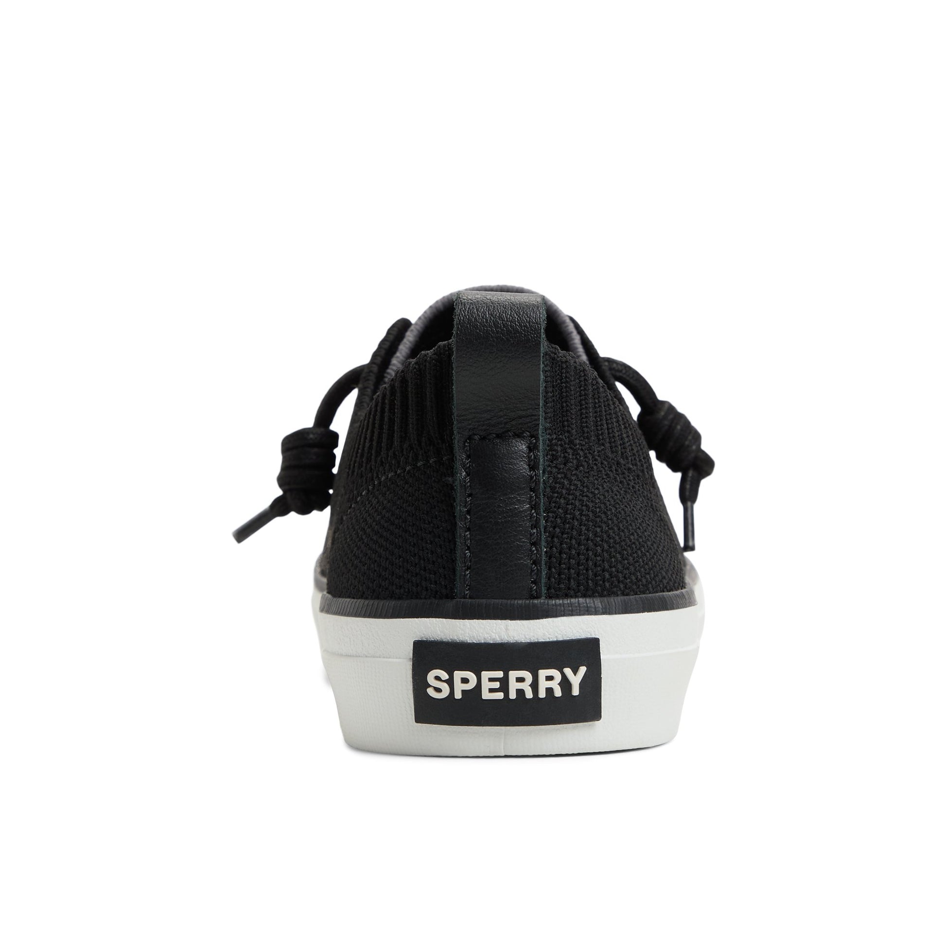 Three-quarter angle of Black Crest Vibe Knit Sneaker Low Top Sneakers's front side
