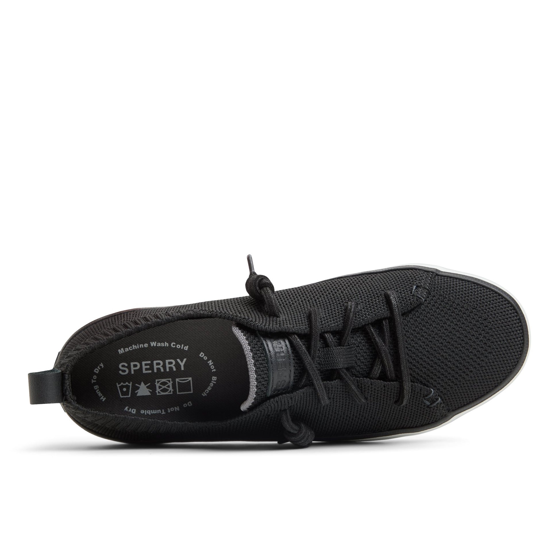 Top-down view of the Black Crest Vibe Knit Sneaker Low Top Sneakers