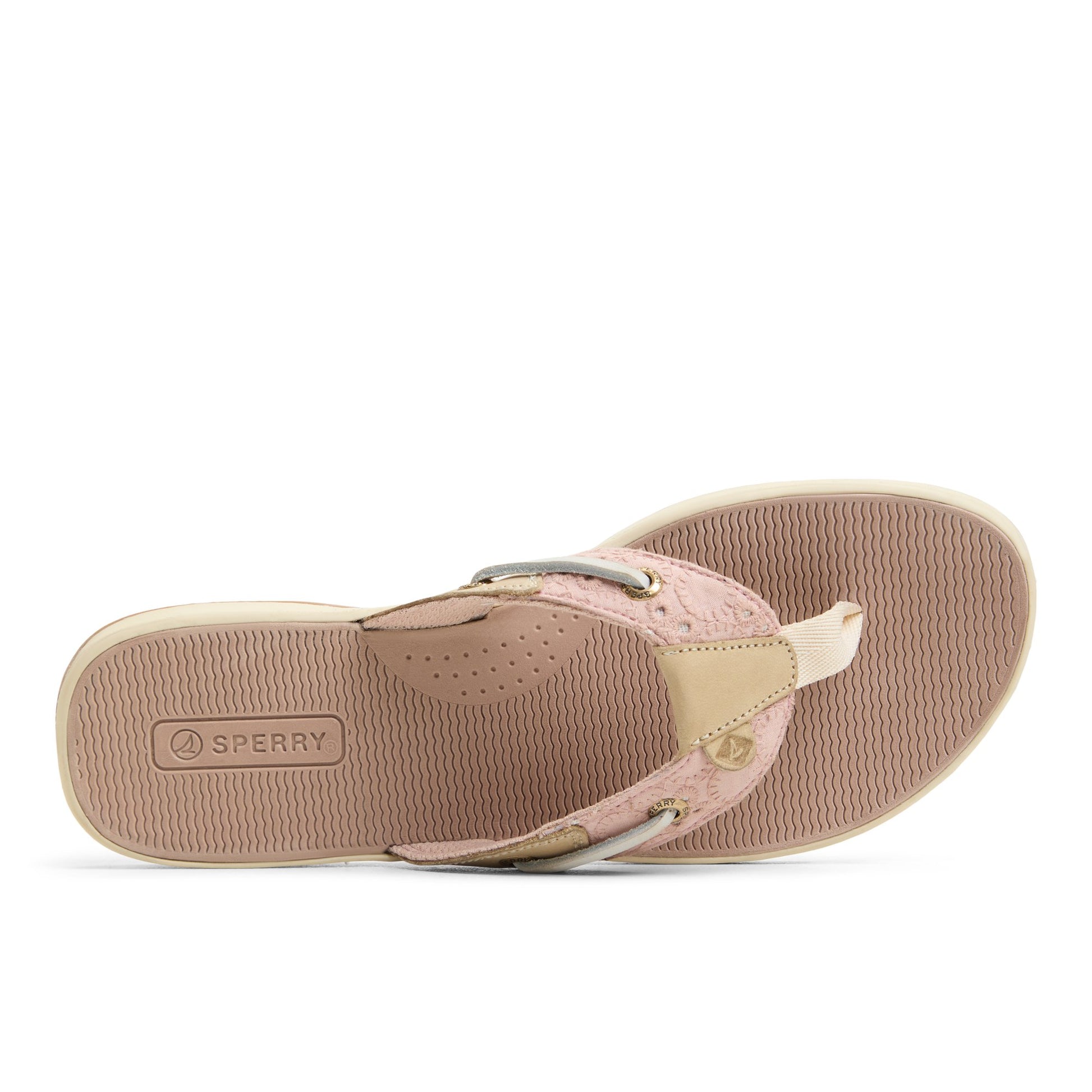 Top-down view of the Rose Seafish Flip Flop Sandal Flip Flop Thong Sandals
